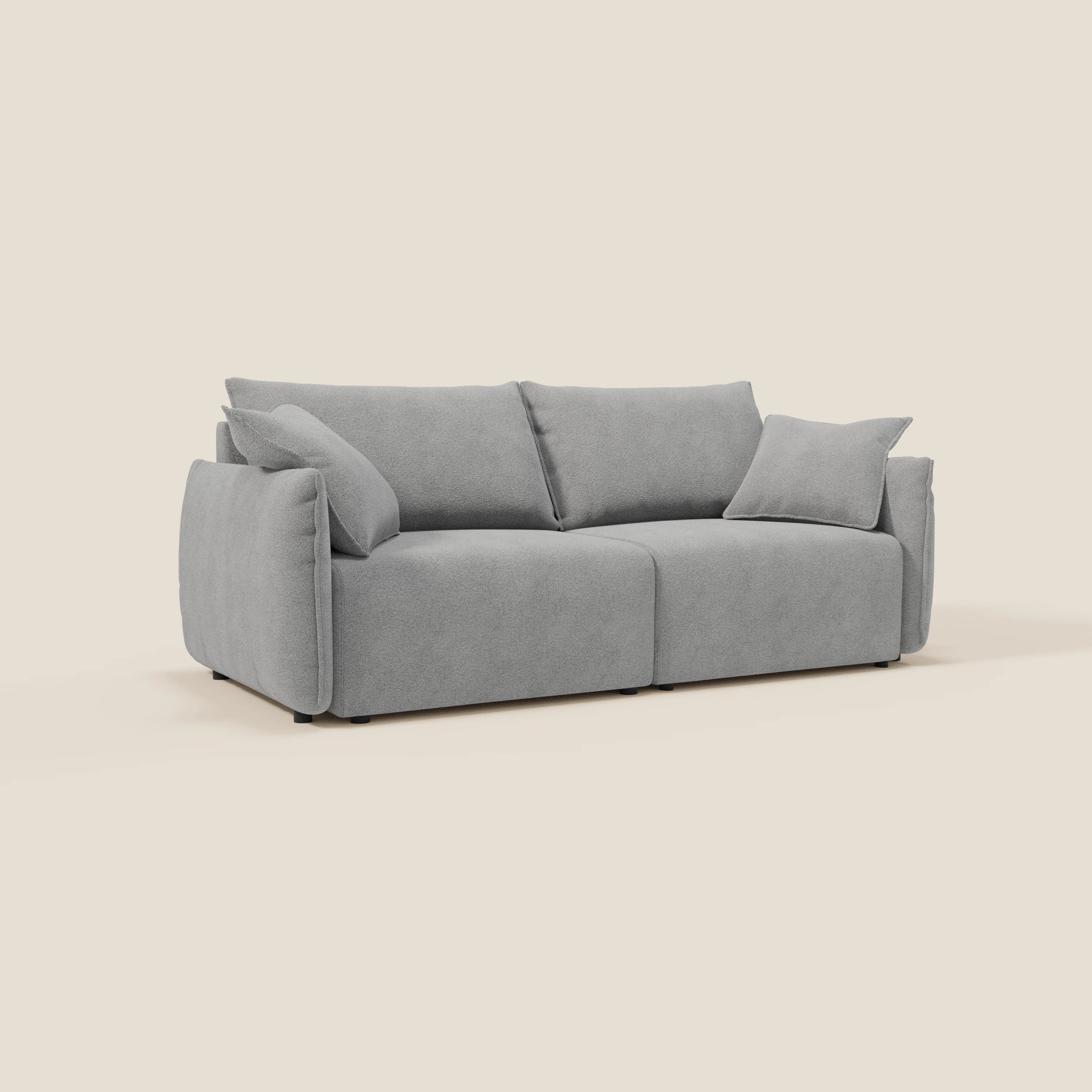 Flexar Canapé avec assises coulissantes et dossier en duvet en bouclette douce et imperméable T07 Gris - Image 3