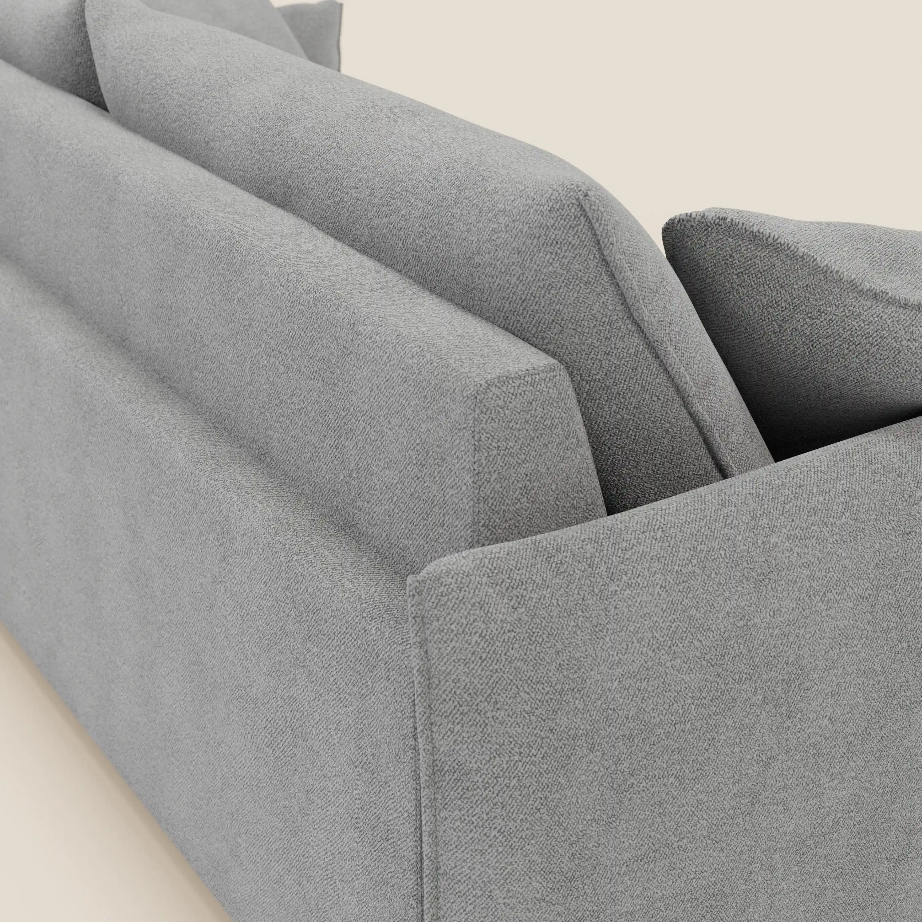Flexar Canapé avec assises coulissantes et dossier en duvet en bouclette douce et imperméable T07 Gris - Image 8