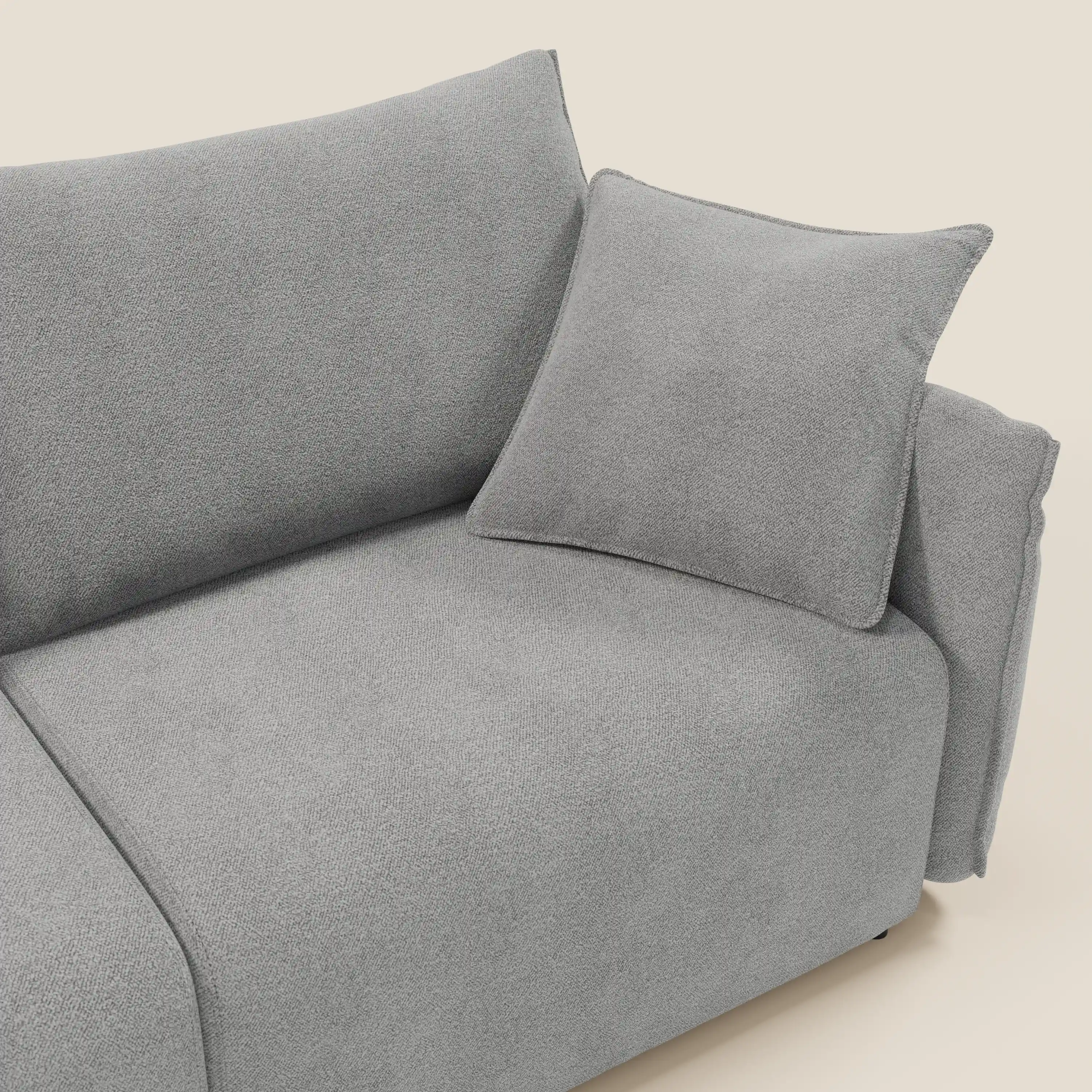 Flexar Canapé avec assises coulissantes et dossier en duvet en bouclette douce et imperméable T07 Gris - Image 9