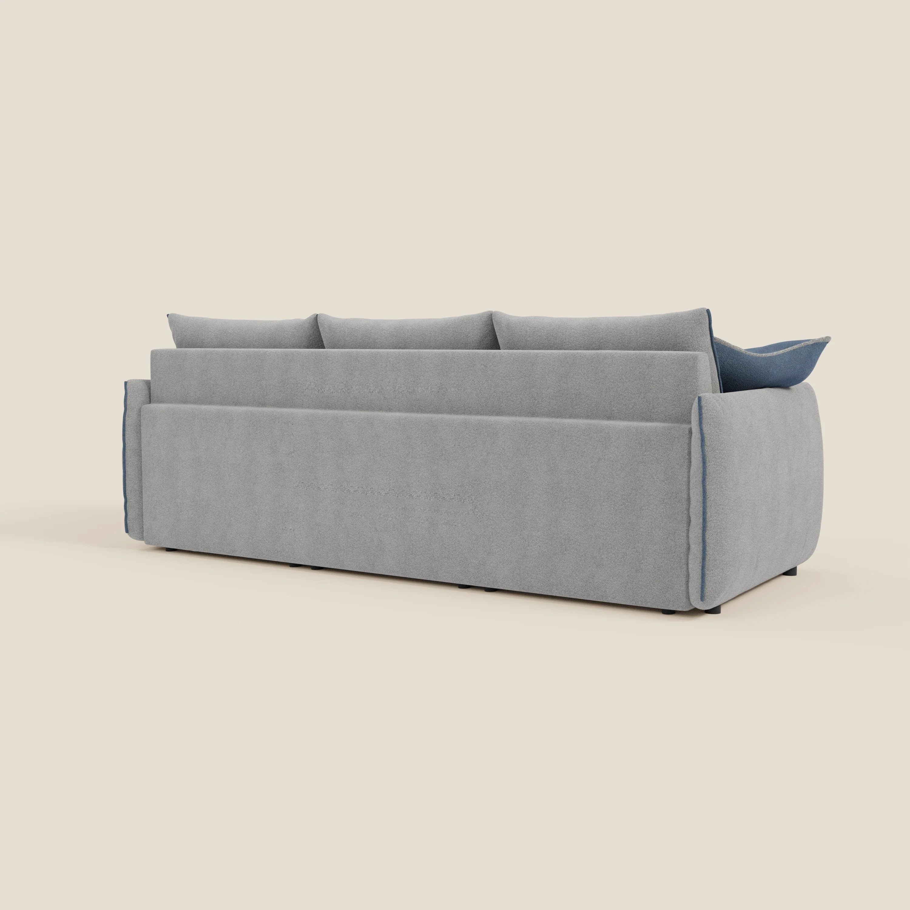 Flexar Canapé  avec 3 assises coulissantes et dossier en duvet en bouclette douce et imperméable T07 Gris - bleu - Image 7