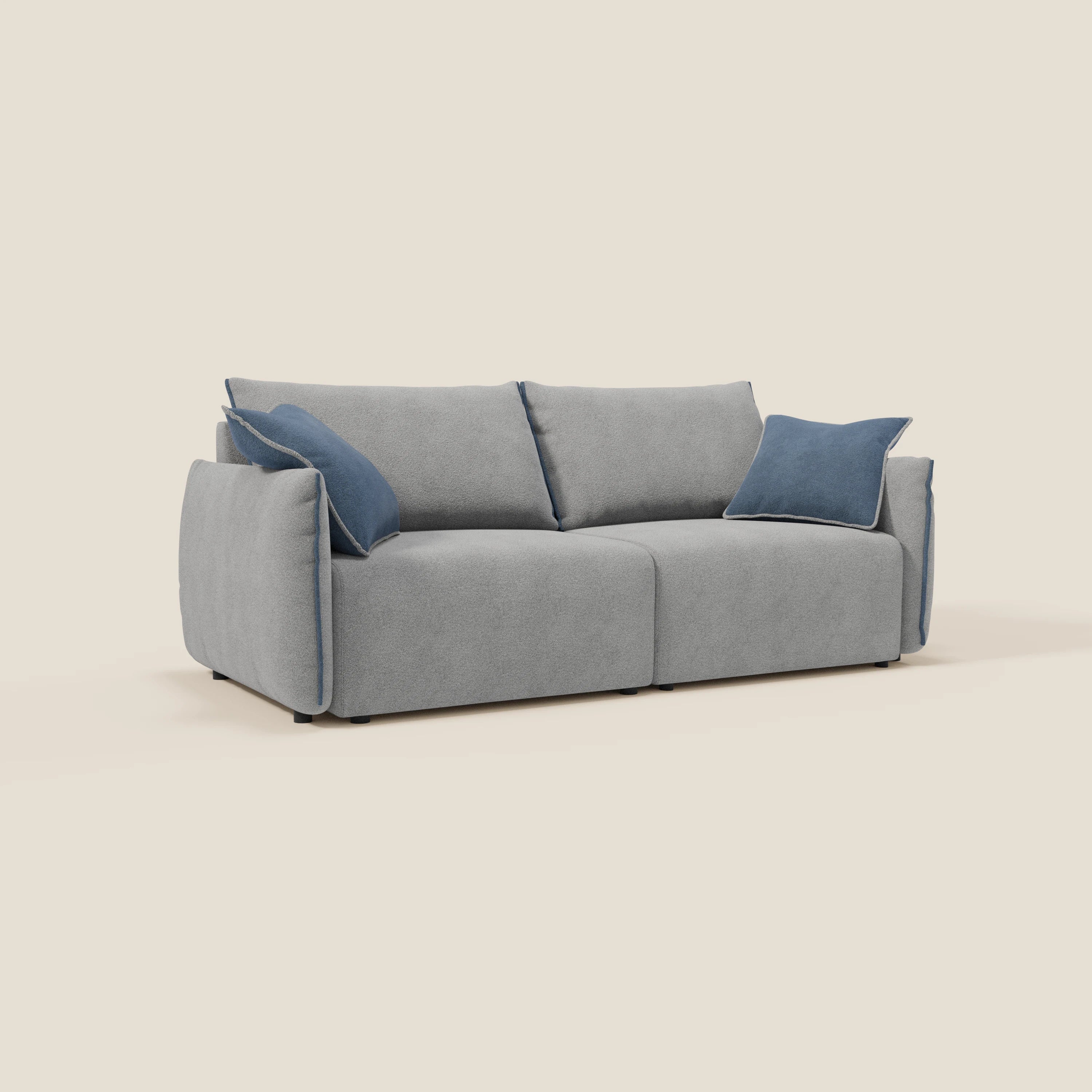 Flexar Canapé  avec assises coulissantes et dossier en duvet en bouclette douce et imperméable T07 Gris - bleu - Image 3