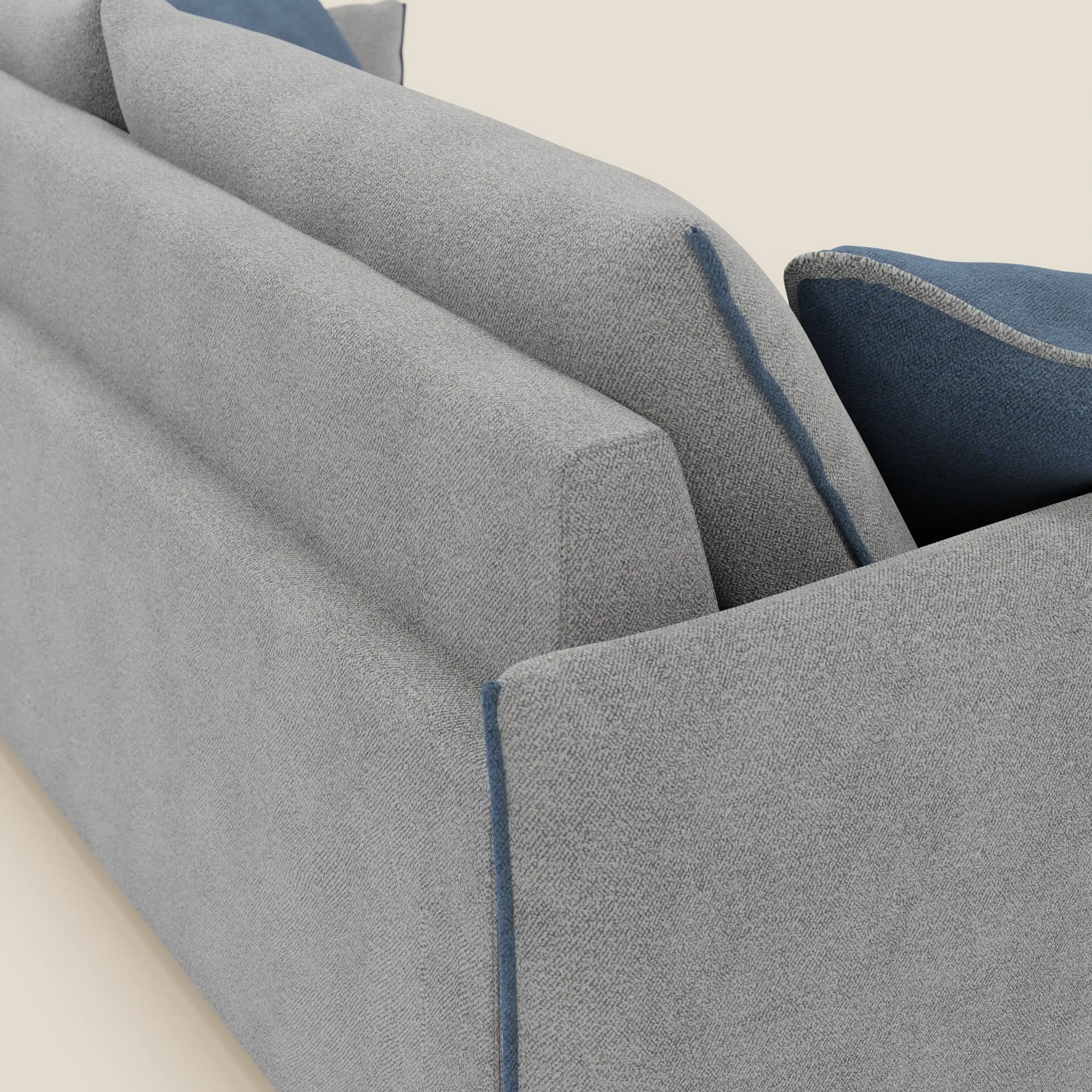 Flexar Canapé  avec assises coulissantes et dossier en duvet en bouclette douce et imperméable T07 Gris - bleu - Image 8