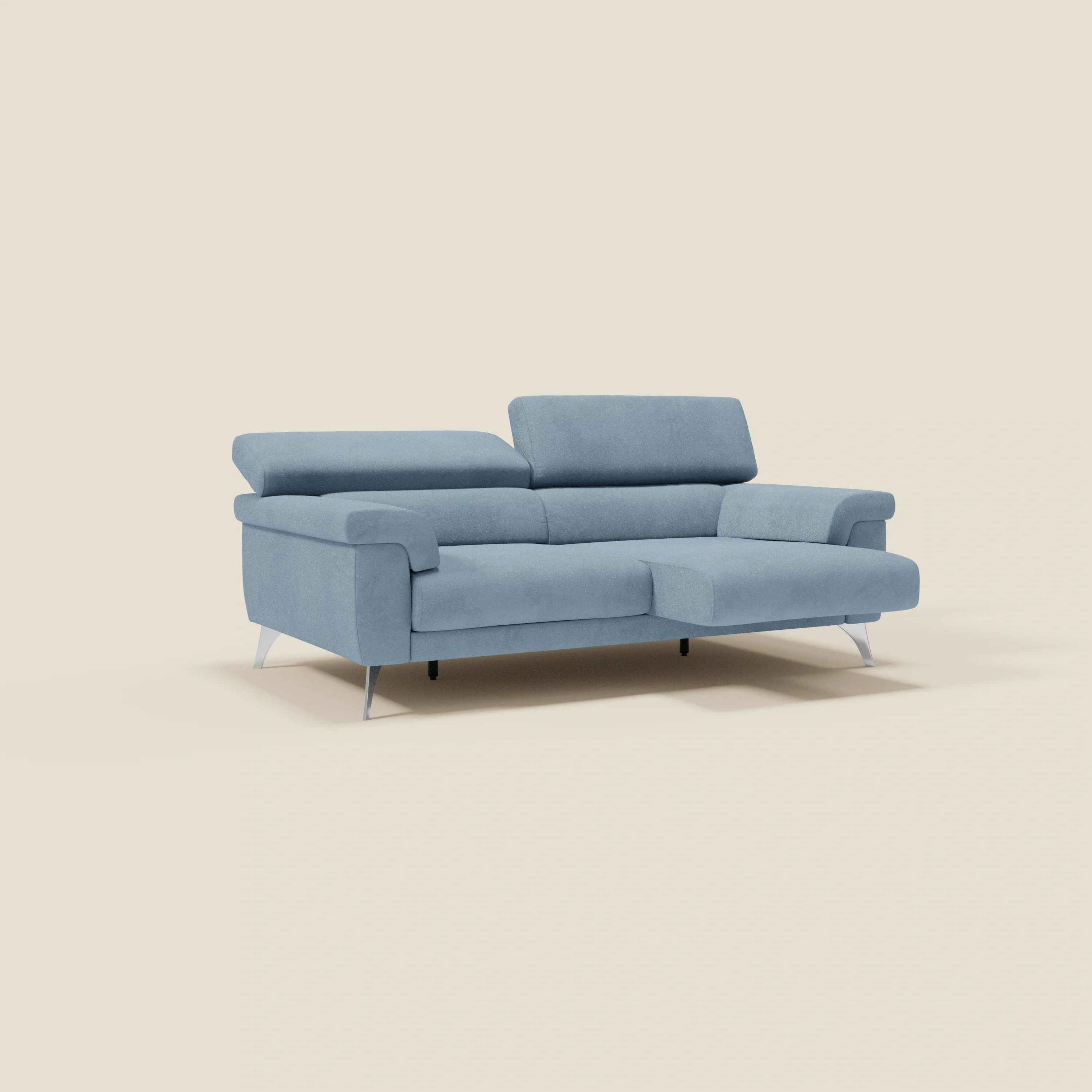 Raffaello Canapé avec assises coulissantes et têtières inclinables en microfibre détachable T11 bleu pastel - Image 2