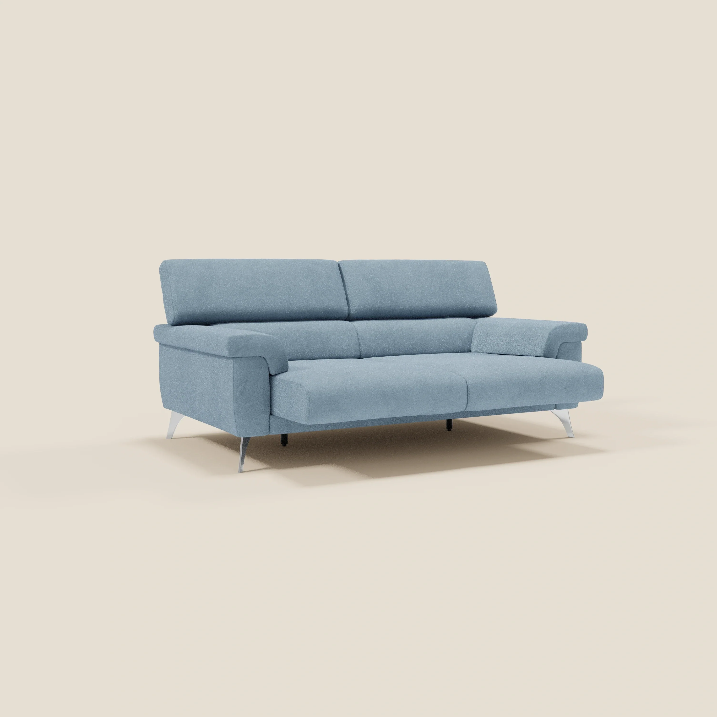 Raffaello Canapé avec assises coulissantes et têtières inclinables en microfibre détachable T11 bleu pastel - Image 3