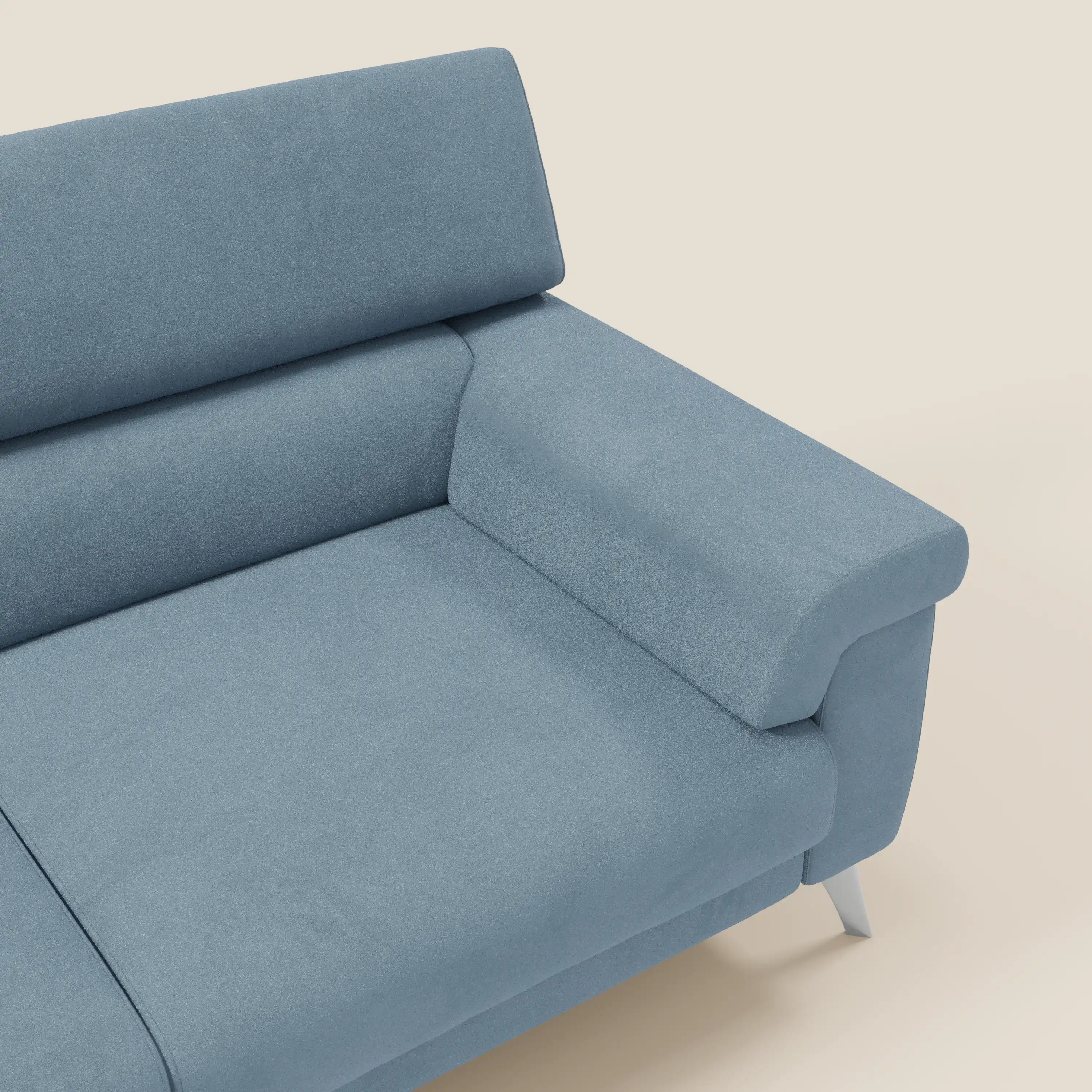 Raffaello Canapé avec assises coulissantes et têtières inclinables en microfibre détachable T11 bleu pastel - Image 9