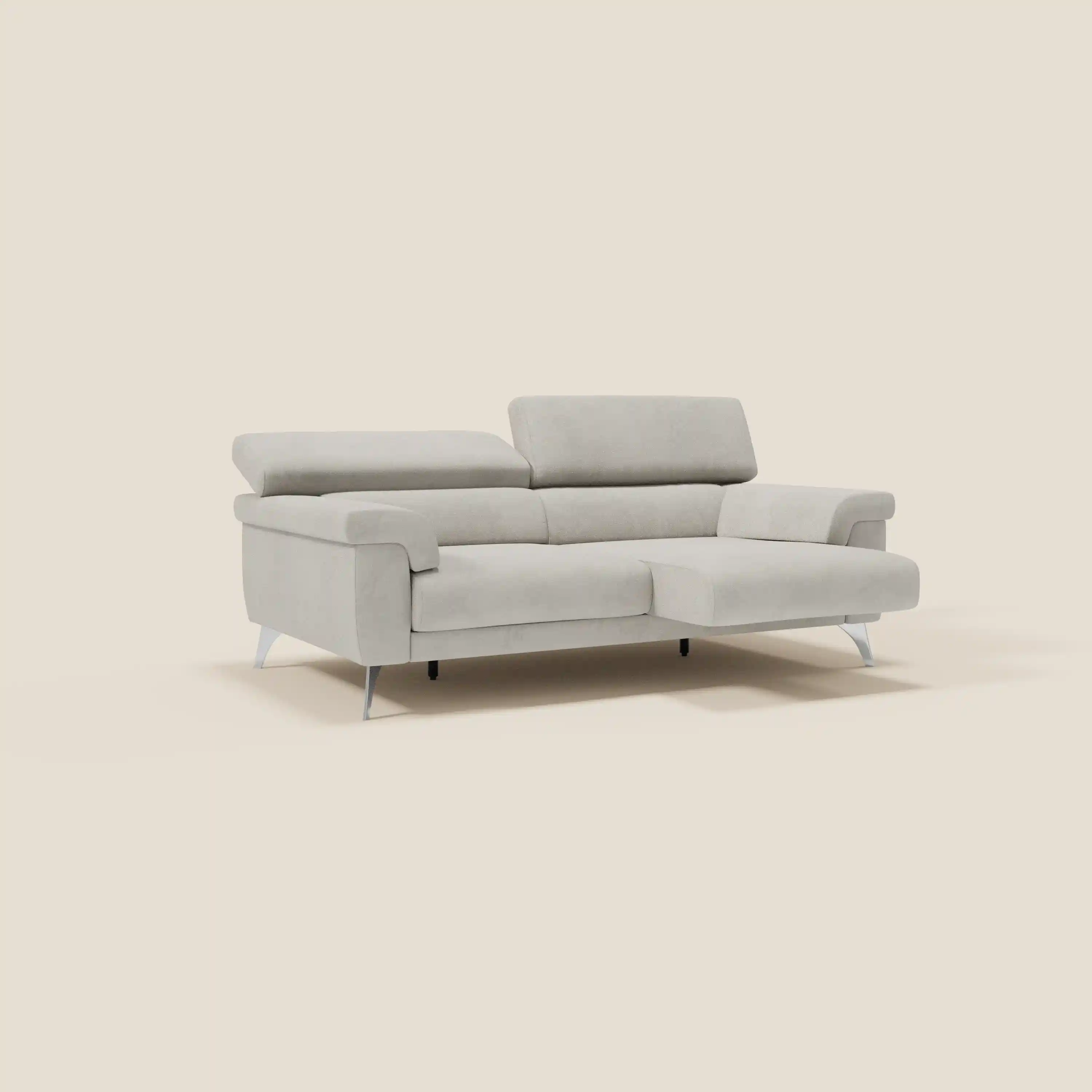 Raffaello Canapé  avec assises coulissantes et têtières inclinables en microfibre détachable T11 crème - Image 2