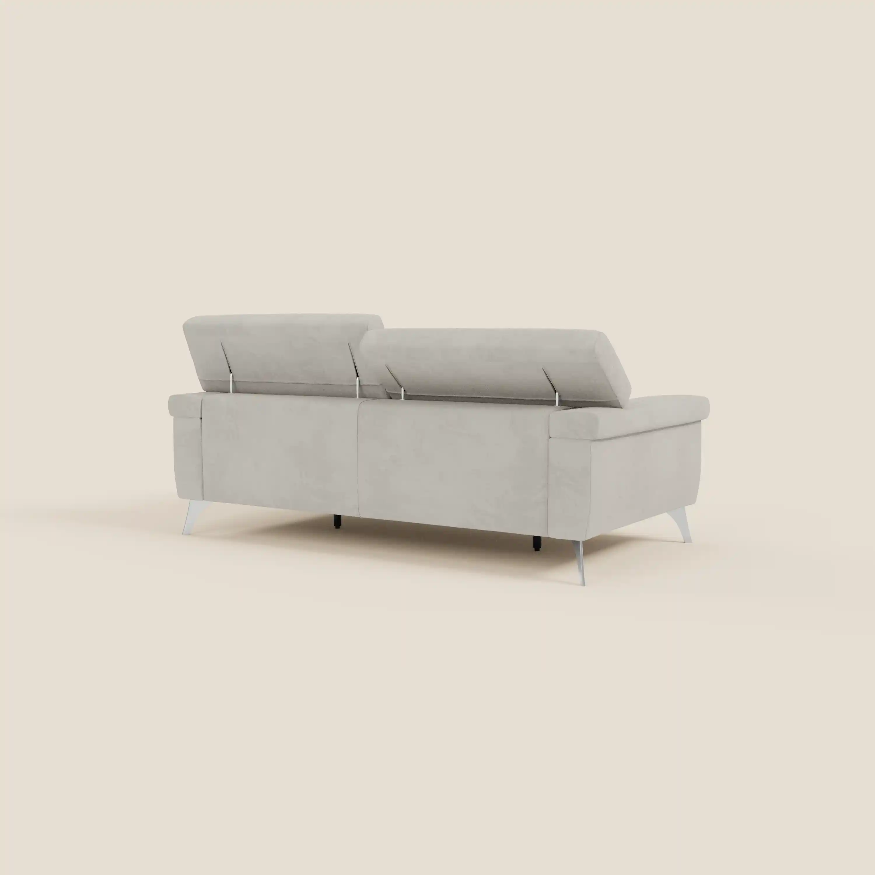 Raffaello Canapé  avec assises coulissantes et têtières inclinables en microfibre détachable T11 crème - Image 7
