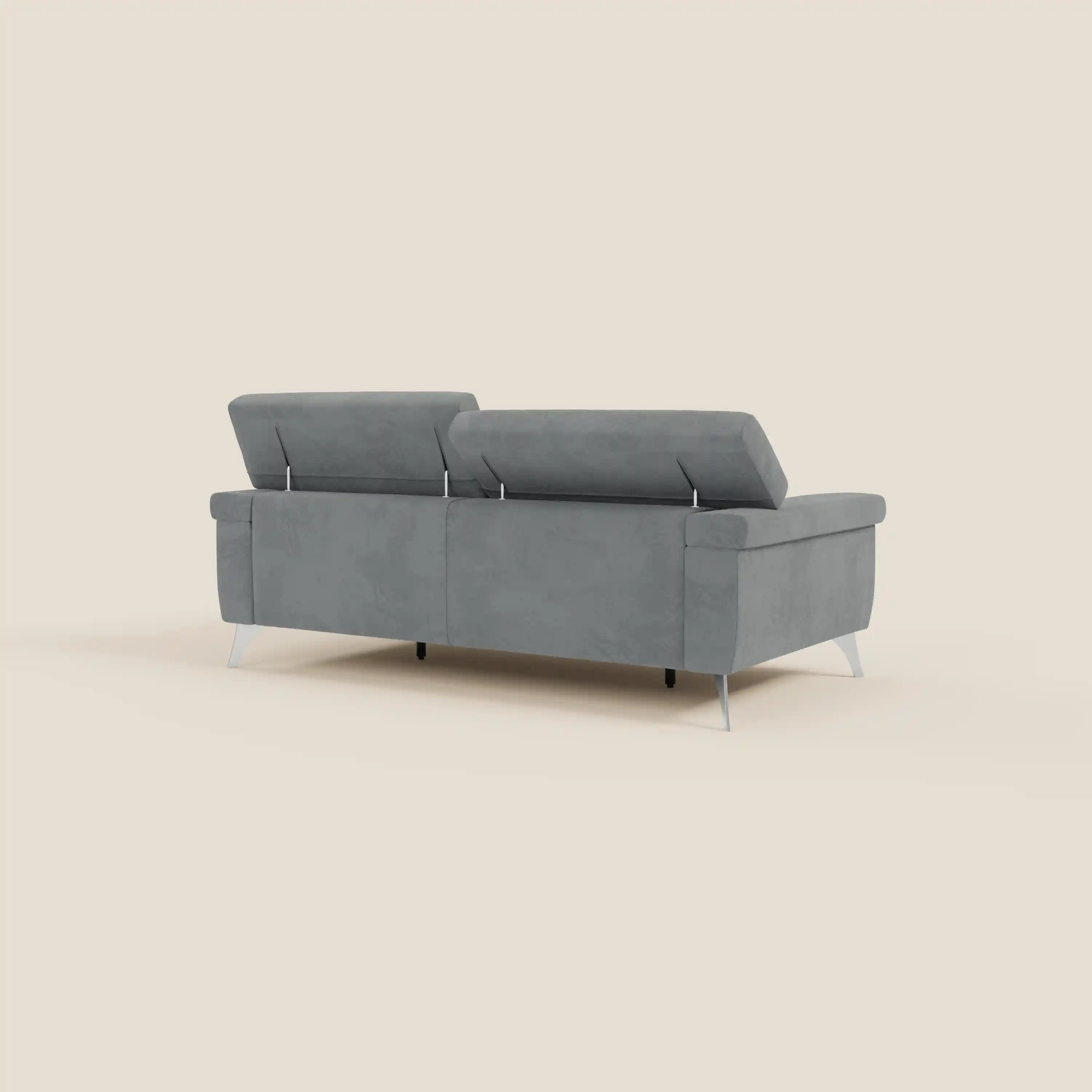 Raffaello Canapé  avec assises coulissantes et têtières inclinables en microfibre détachable T11 gris - Image 7