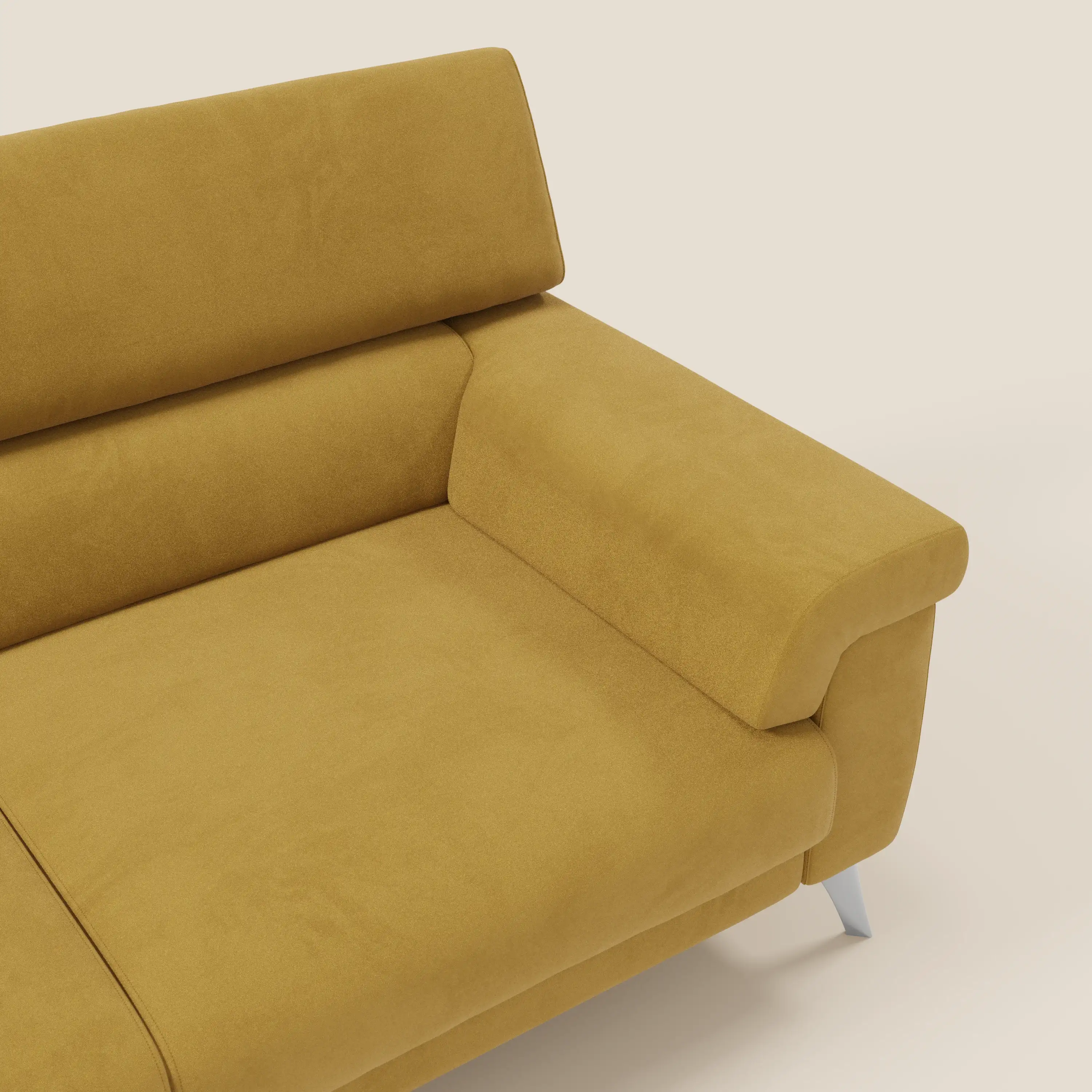 Raffaello Canapé  avec assises coulissantes et têtières inclinables en microfibre détachable T11 jaune - Image 9
