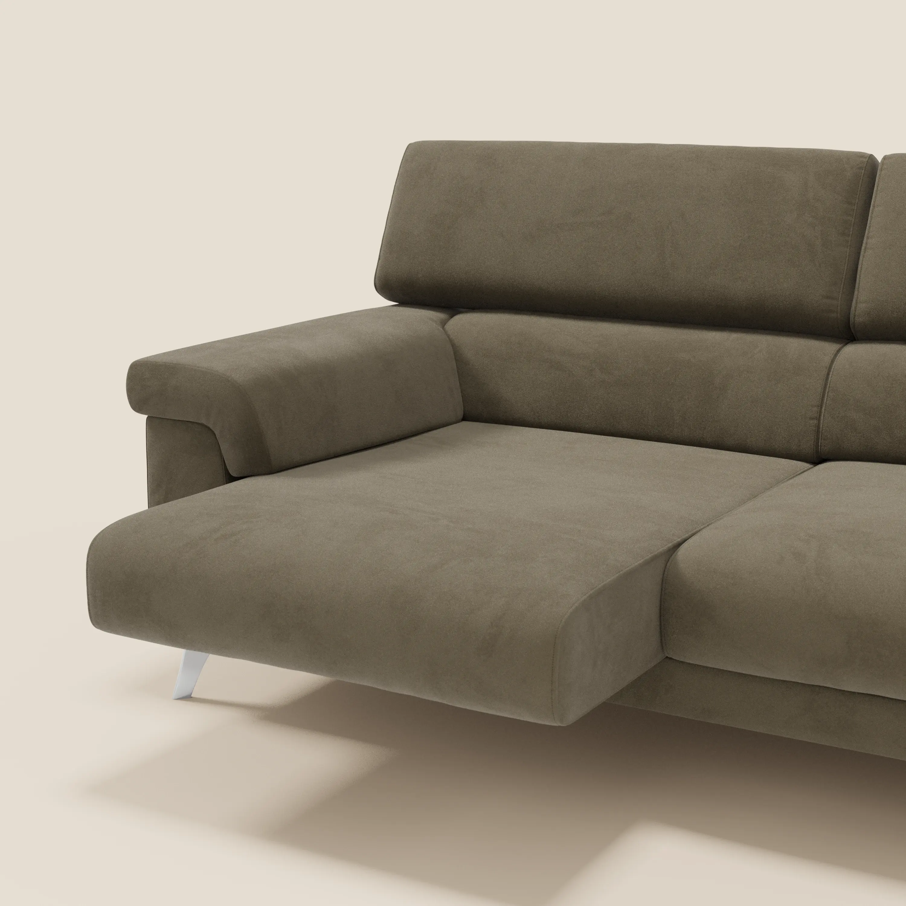 Raffaello Canapé  avec assises coulissantes et têtières inclinables en microfibre détachable T11 marron - Image 5