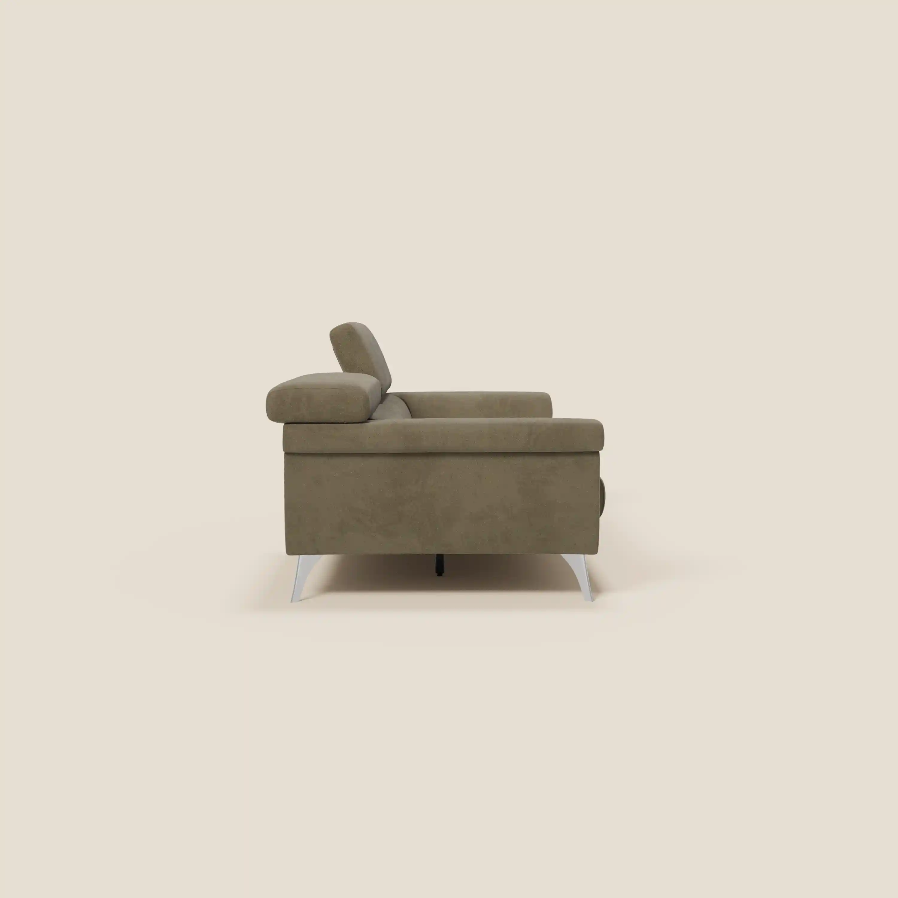 Raffaello Canapé  avec assises coulissantes et têtières inclinables en microfibre détachable T11 marron - Image 6