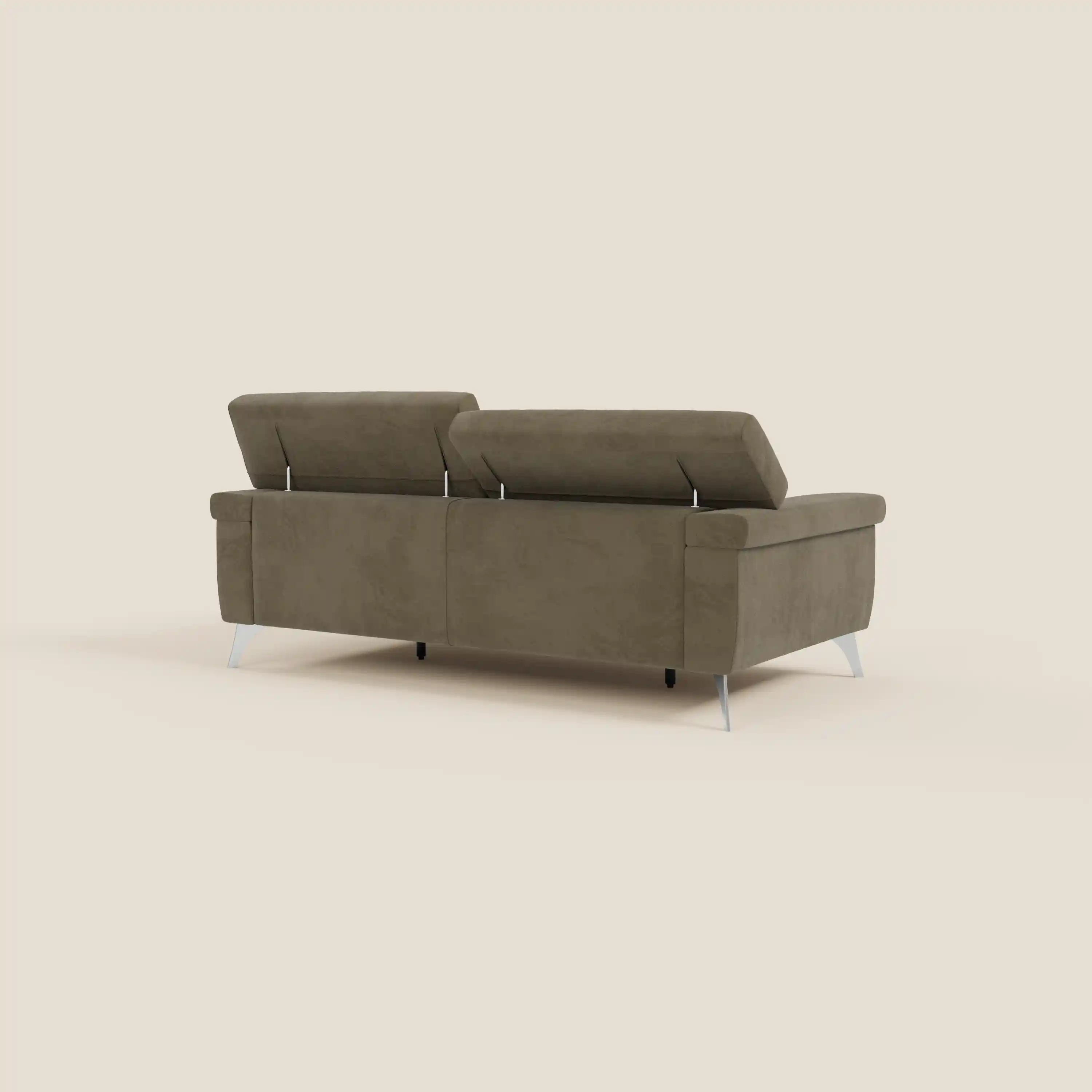 Raffaello Canapé  avec assises coulissantes et têtières inclinables en microfibre détachable T11 marron - Image 7