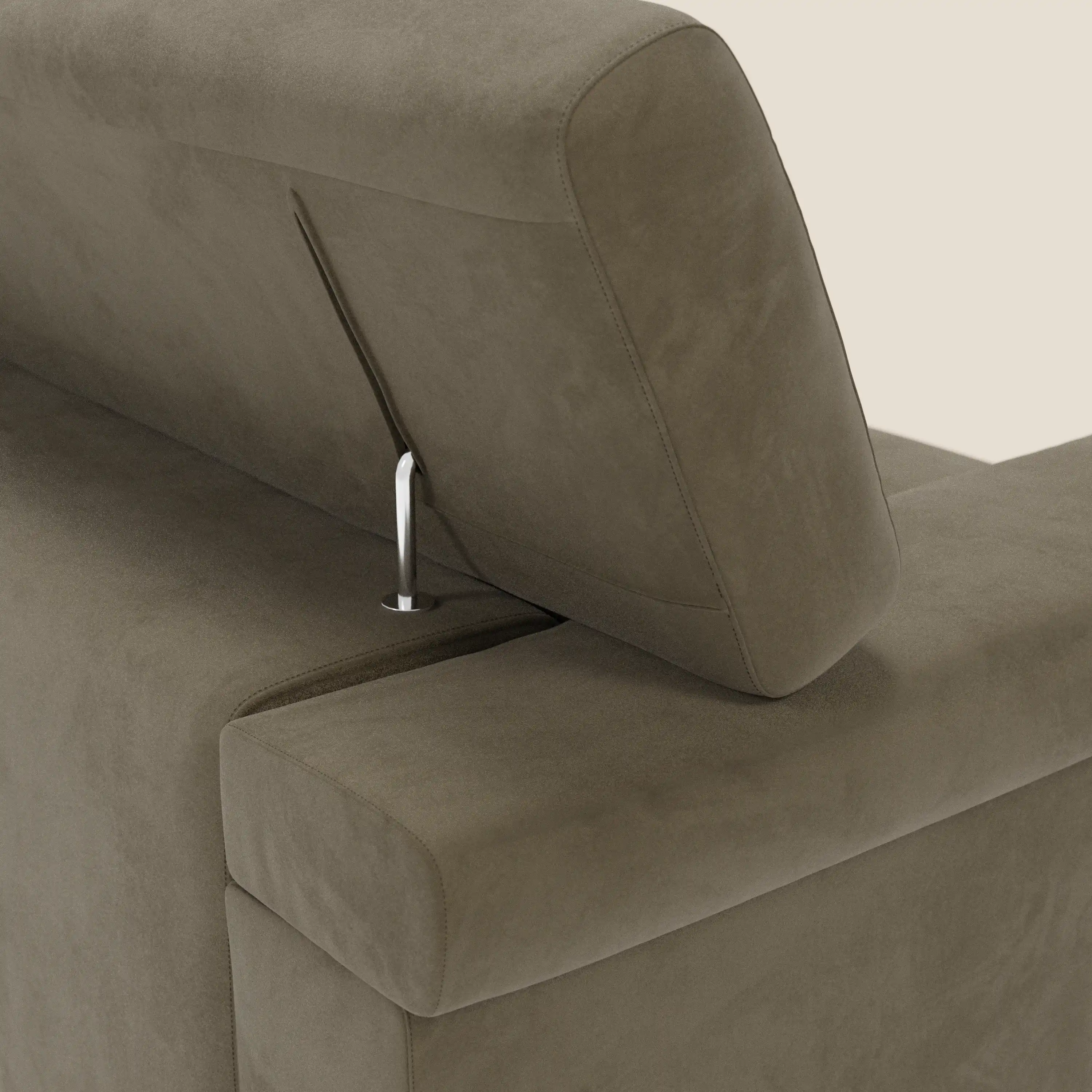 Raffaello Canapé  avec assises coulissantes et têtières inclinables en microfibre détachable T11 marron - Image 8