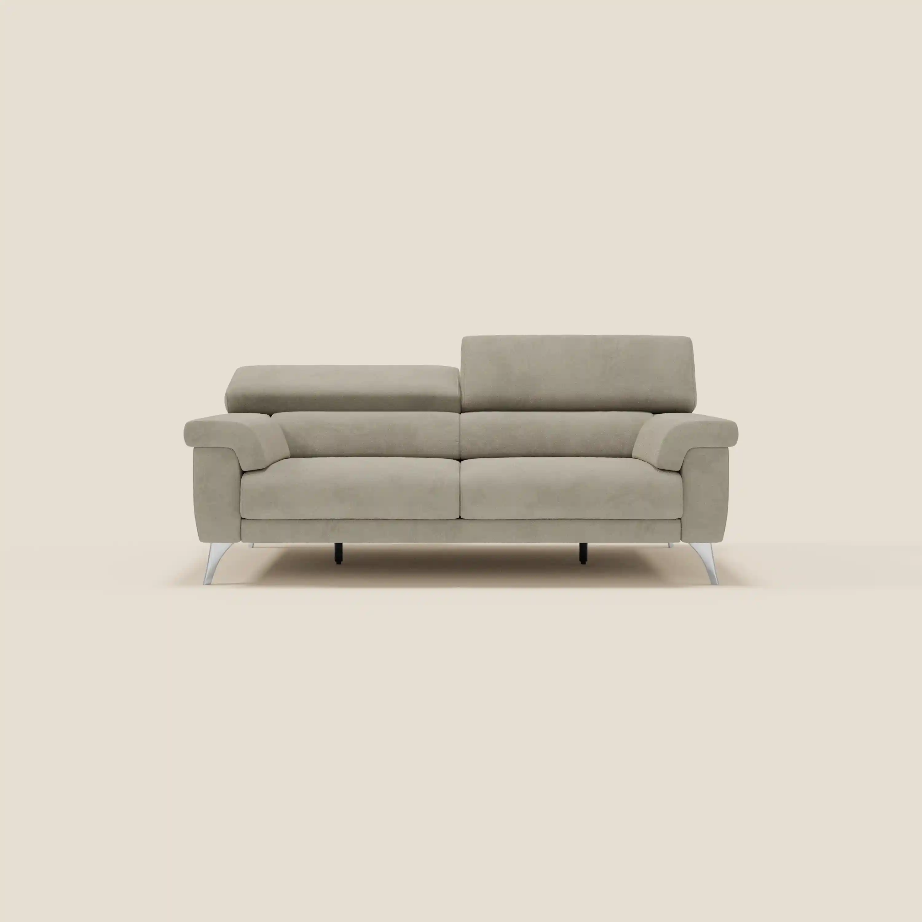 Raffaello Canapé  avec assises coulissantes et têtières inclinables en microfibre détachable T11 taupe 