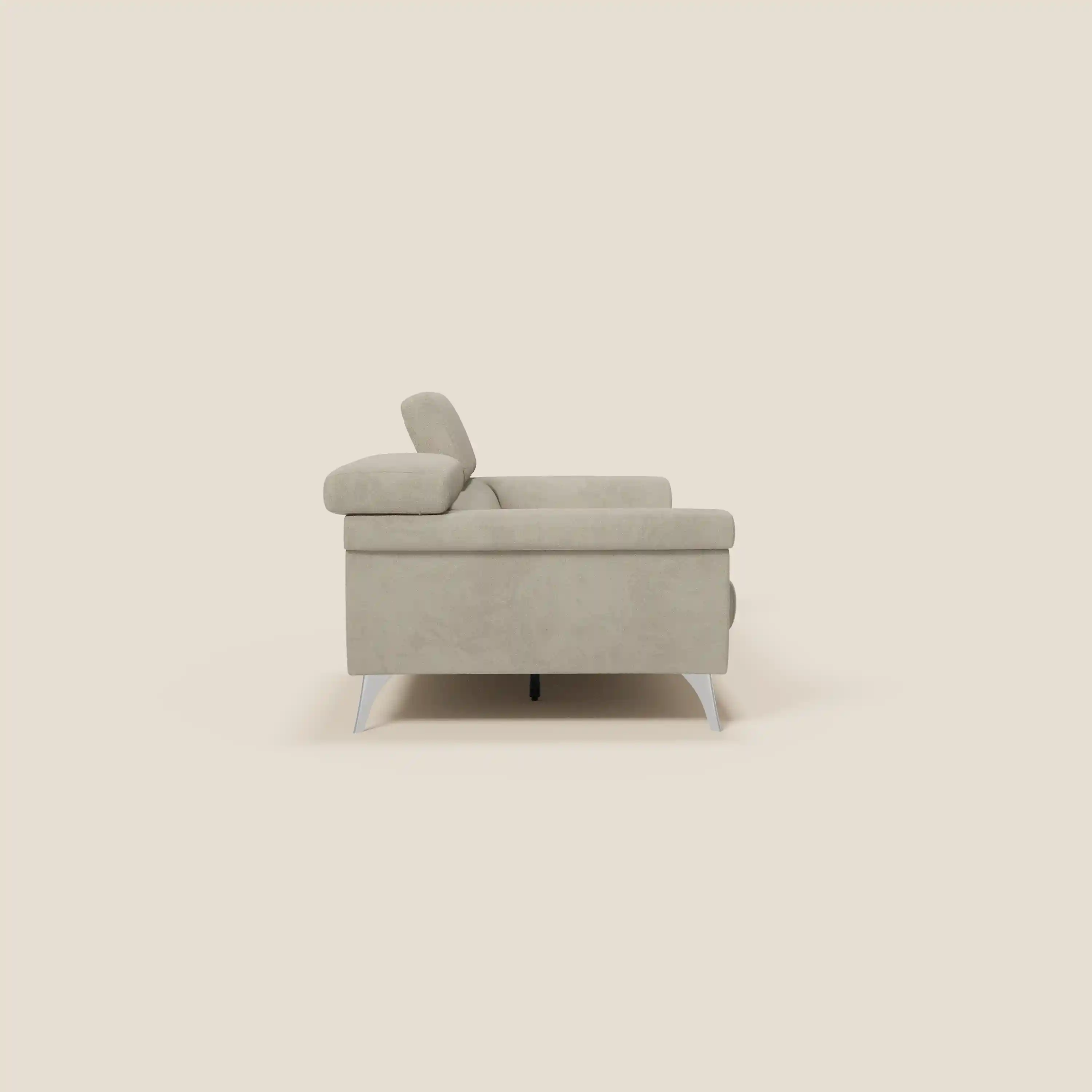 Raffaello Canapé  avec assises coulissantes et têtières inclinables en microfibre détachable T11 taupe  - Image 6