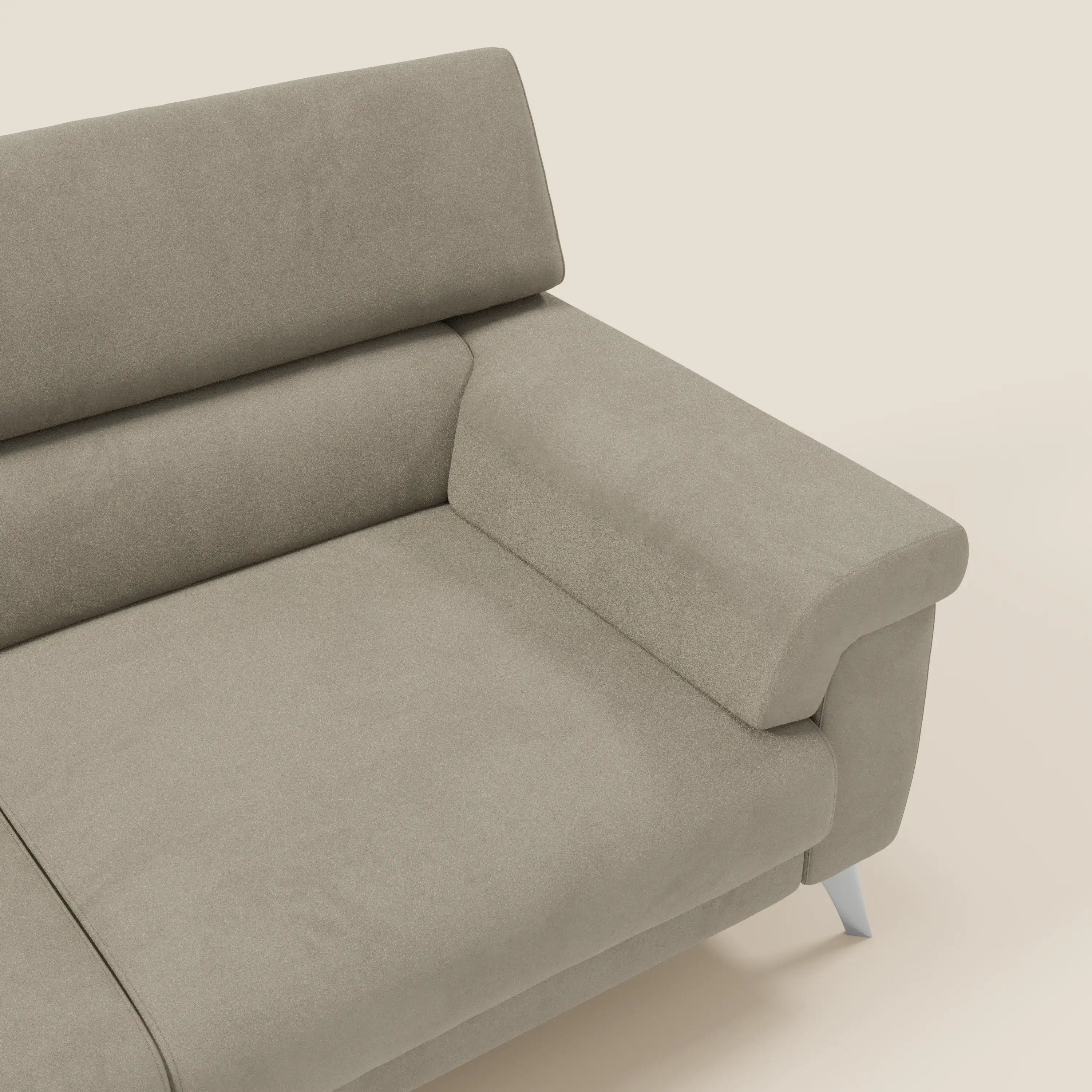 Raffaello Canapé  avec assises coulissantes et têtières inclinables en microfibre détachable T11 taupe  - Image 9