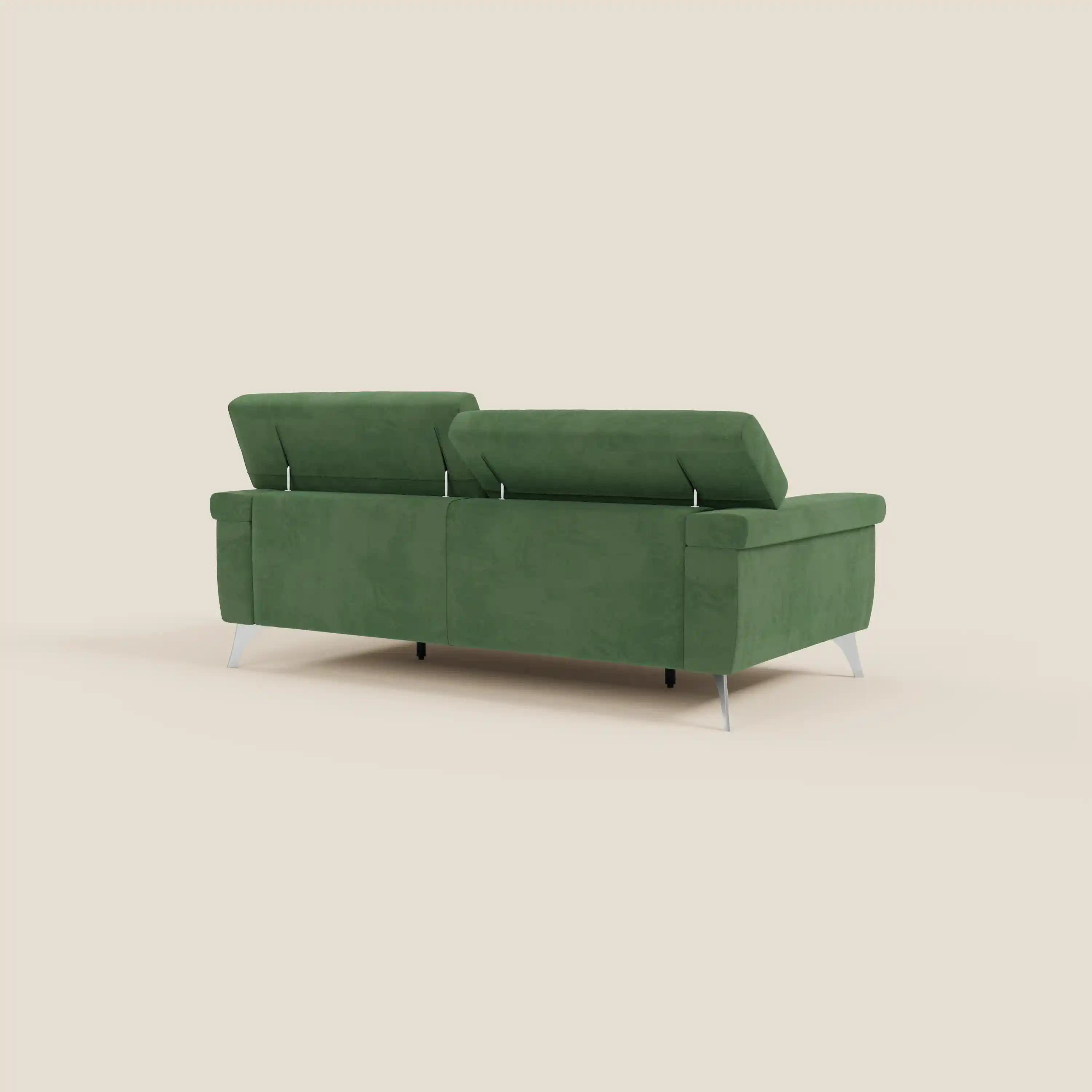 Raffaello Canapé  avec assises coulissantes et têtières inclinables en microfibre détachable T11 vert - Image 7