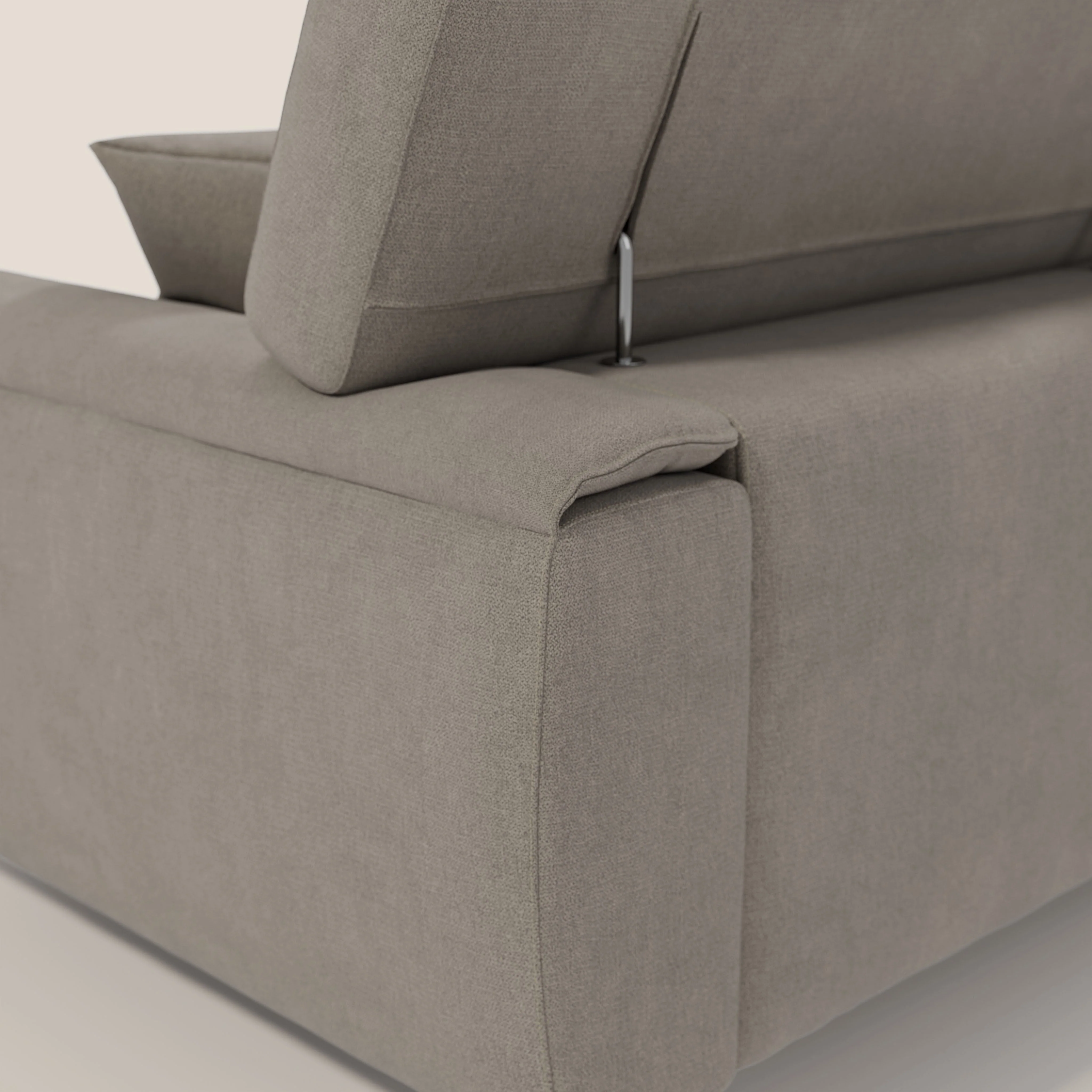 Caravaggio canapé 3 assises extensibles et têtières réglables en tissu imperméable T02 beige - Image 10