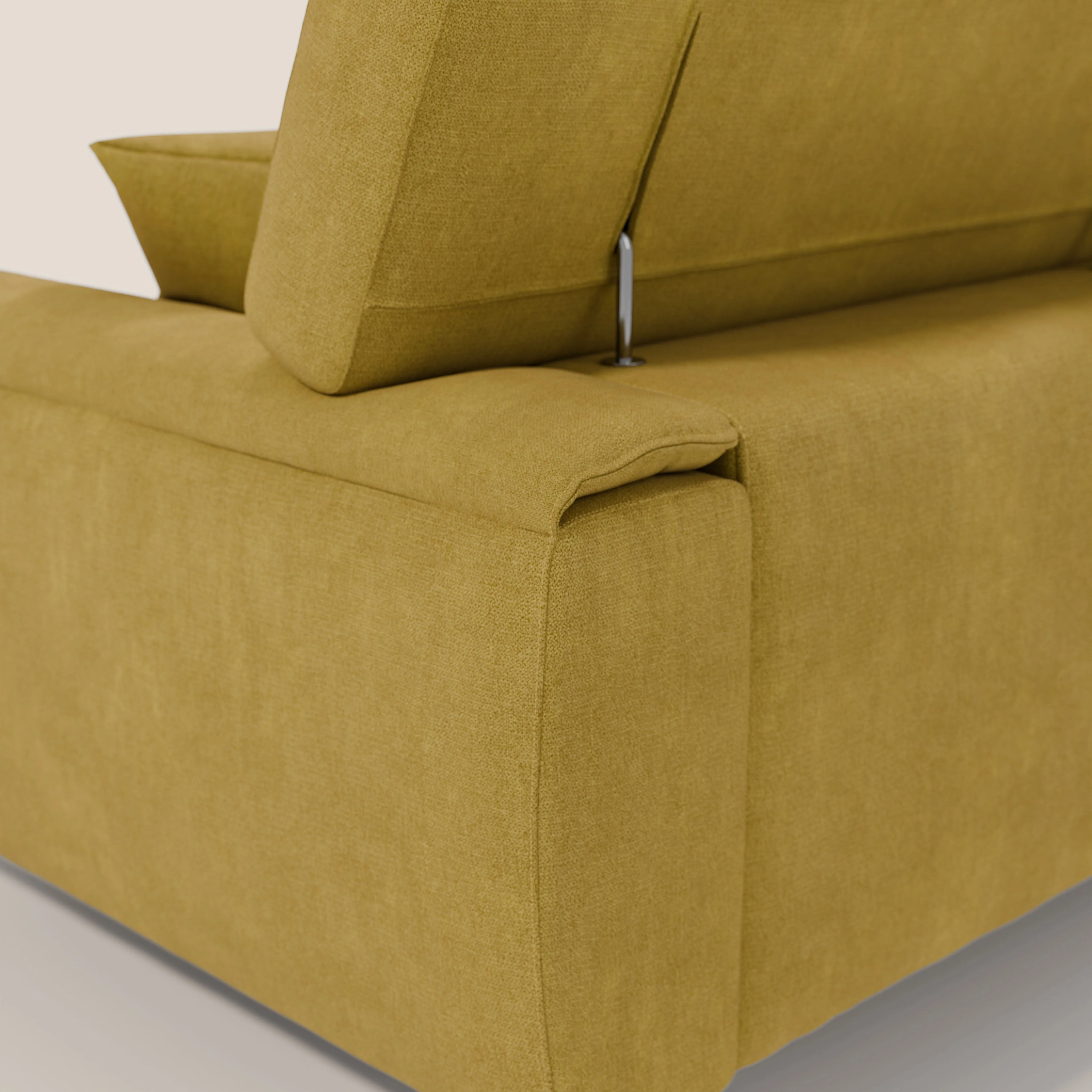 Caravaggio canapé 3 assises extensibles et têtières réglables en tissu imperméable T02 jaune - Image 10