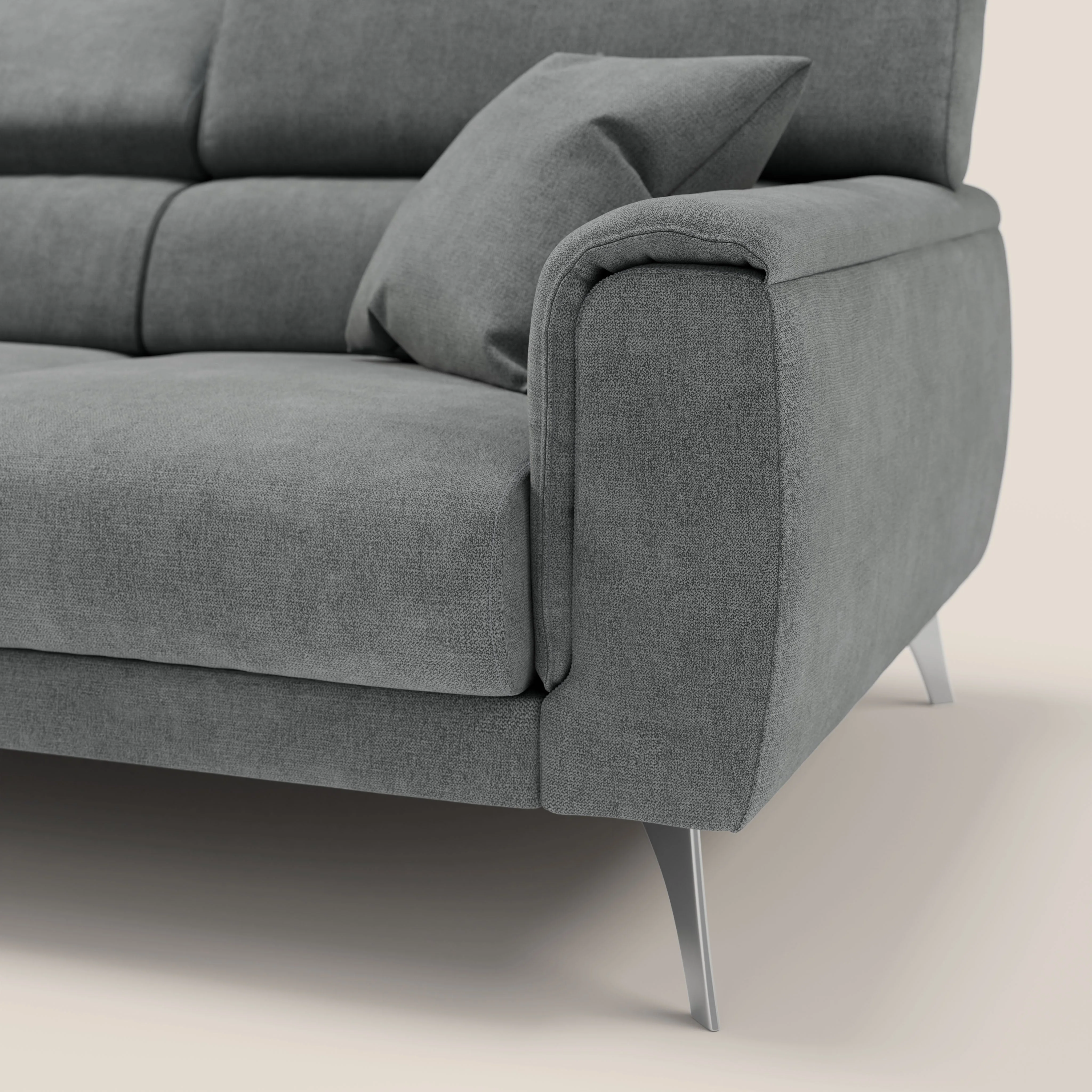 Caravaggio canapé 3 assises extensibles et têtières réglables en tissu imperméable T02 noir - Image 21