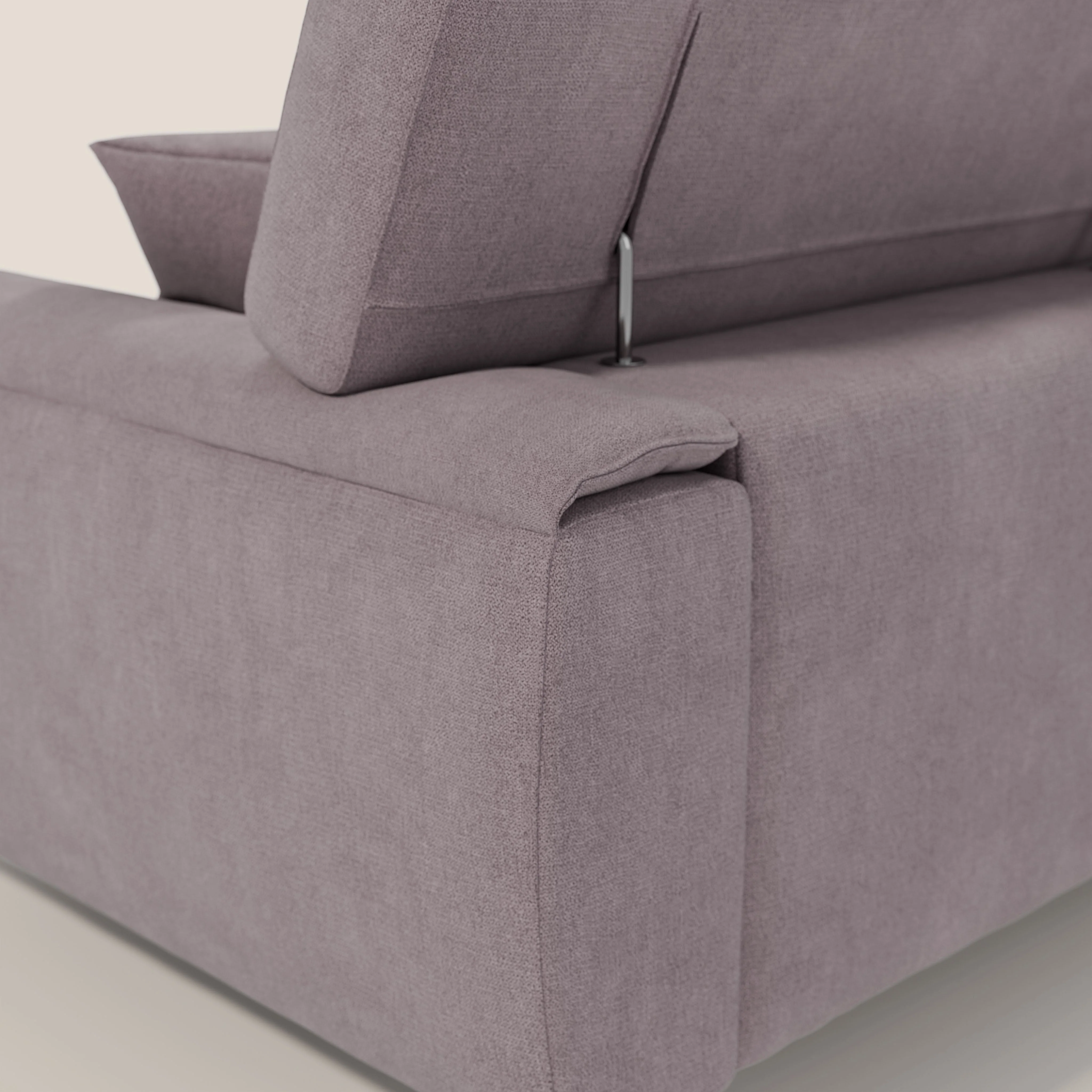 Caravaggio canapé 3 assises extensibles et têtières réglables en tissu imperméable T02 rose - Image 10