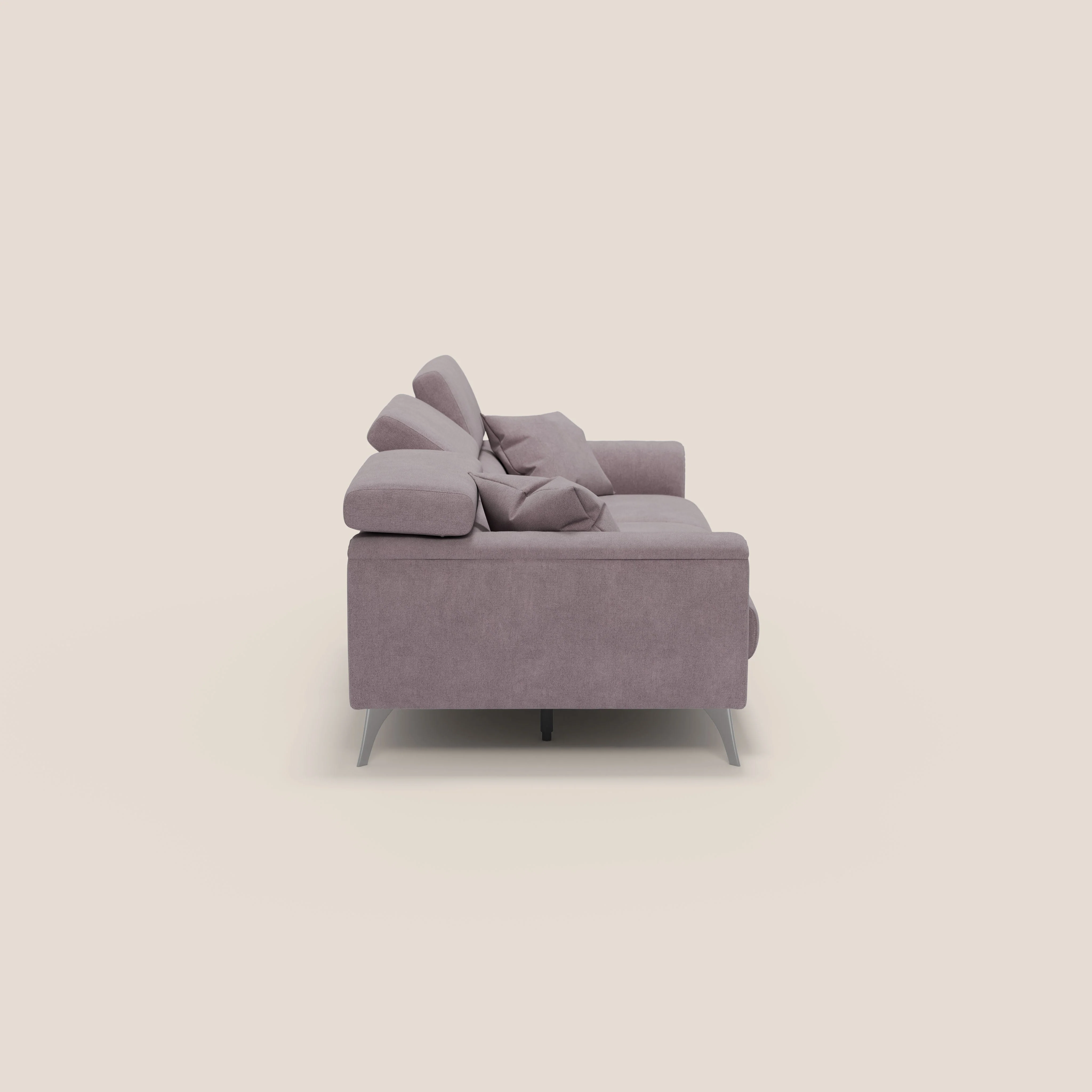Caravaggio canapé 3 assises extensibles et têtières réglables en tissu imperméable T02 rose - Image 6