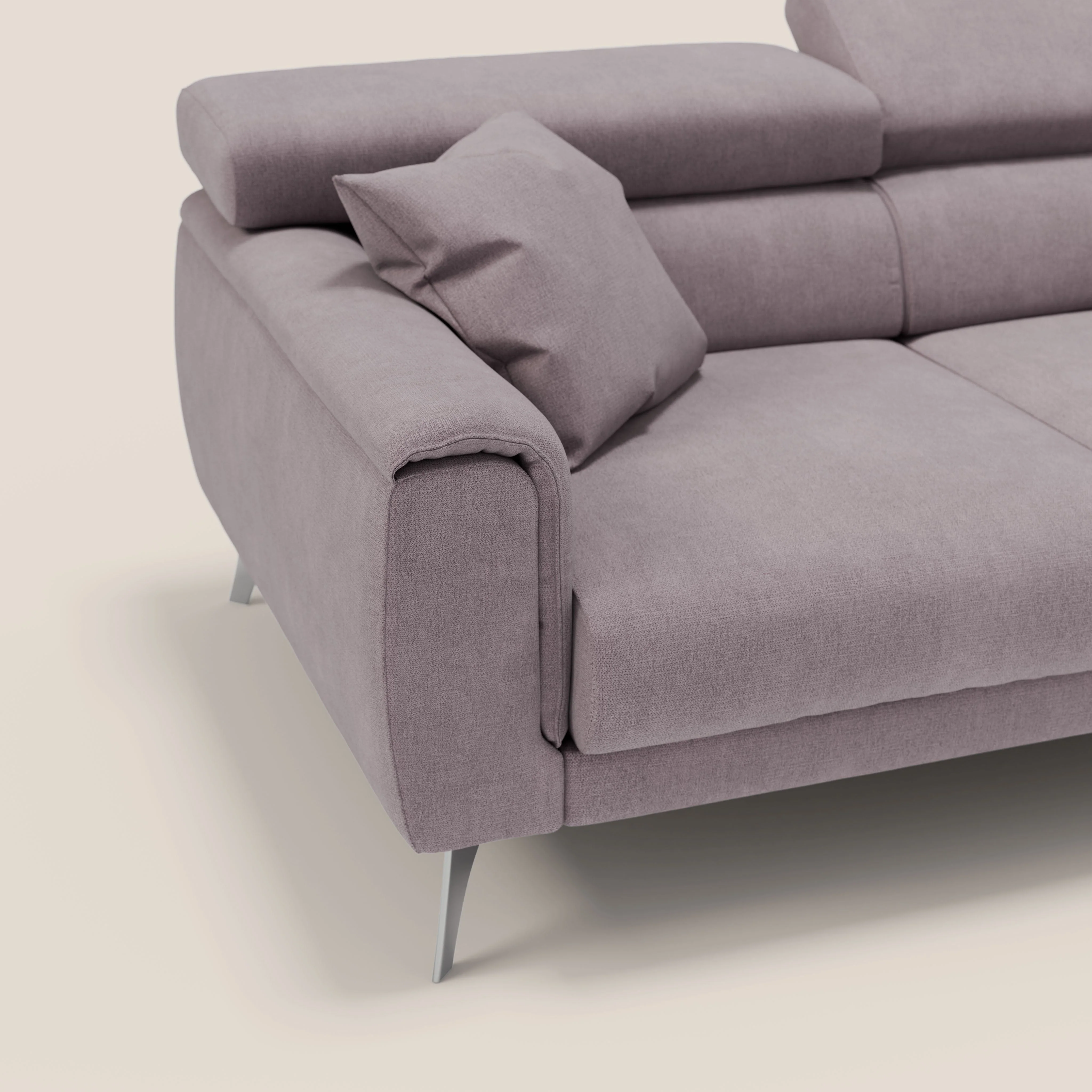 Caravaggio canapé 3 assises extensibles et têtières réglables en tissu imperméable T02 rose - Image 8