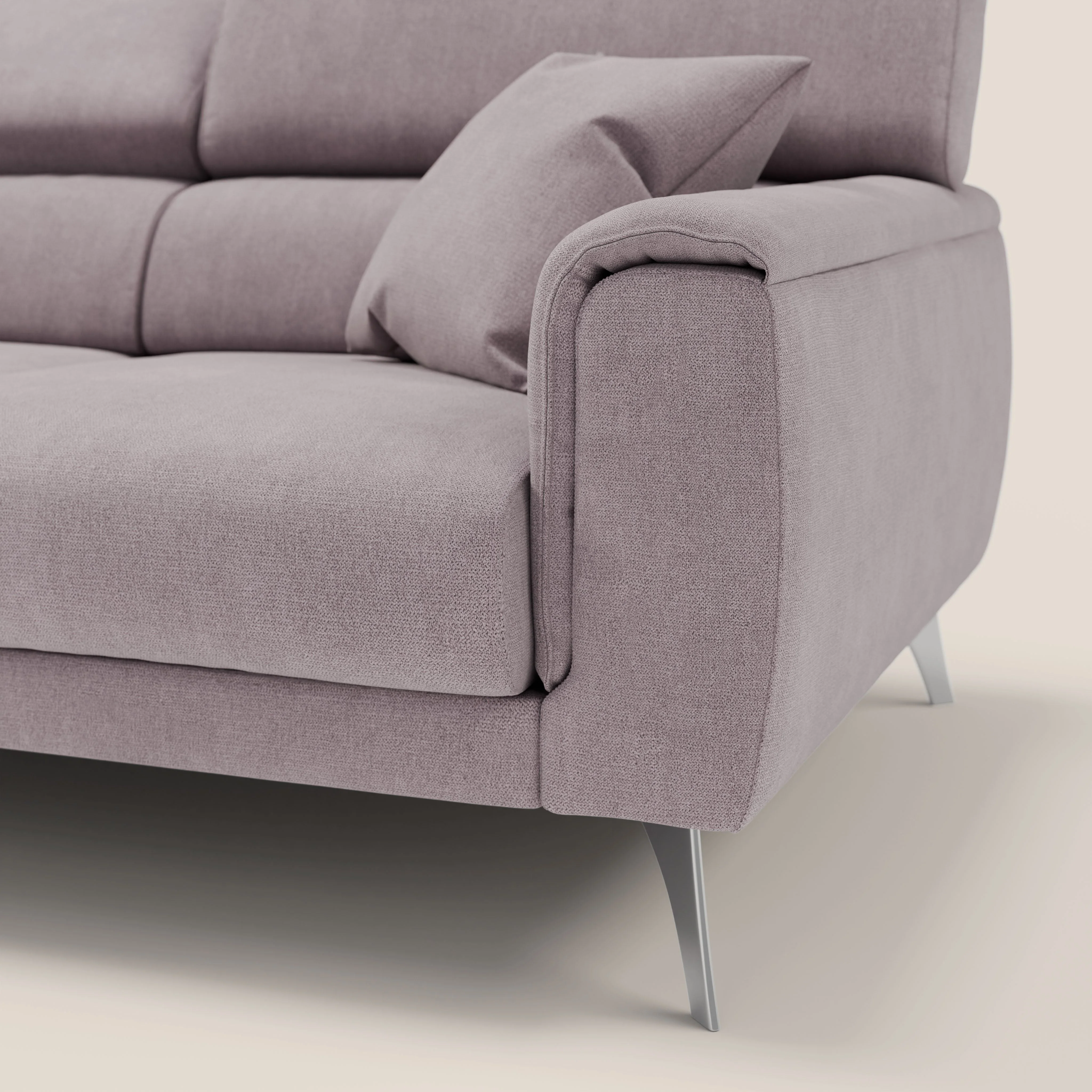 Caravaggio canapé 3 assises extensibles et têtières réglables en tissu imperméable T02 rose - Image 9