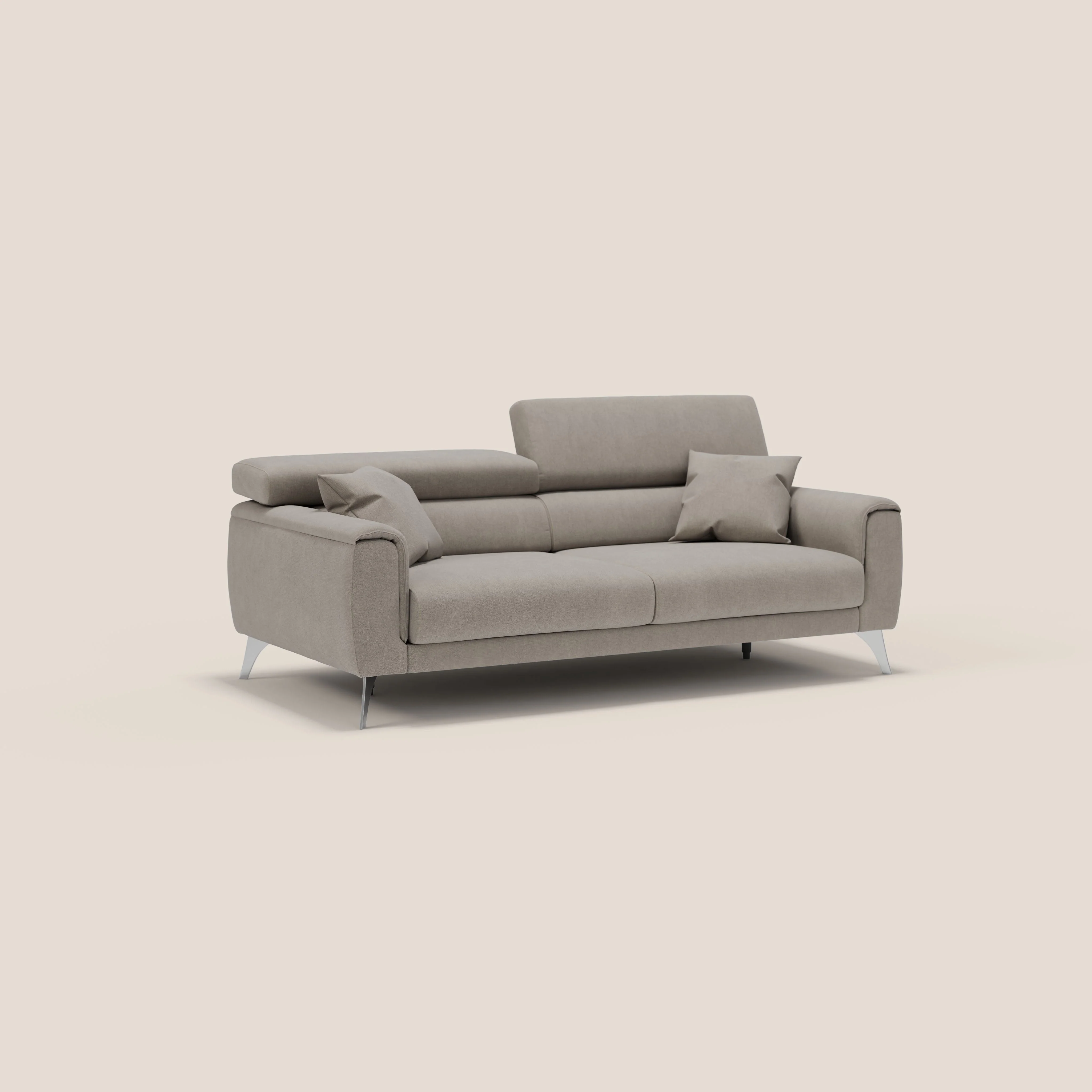 Caravaggio Canapé avec assises extensibles et têtières réglables en tissu imperméable T02 beige - Image 3