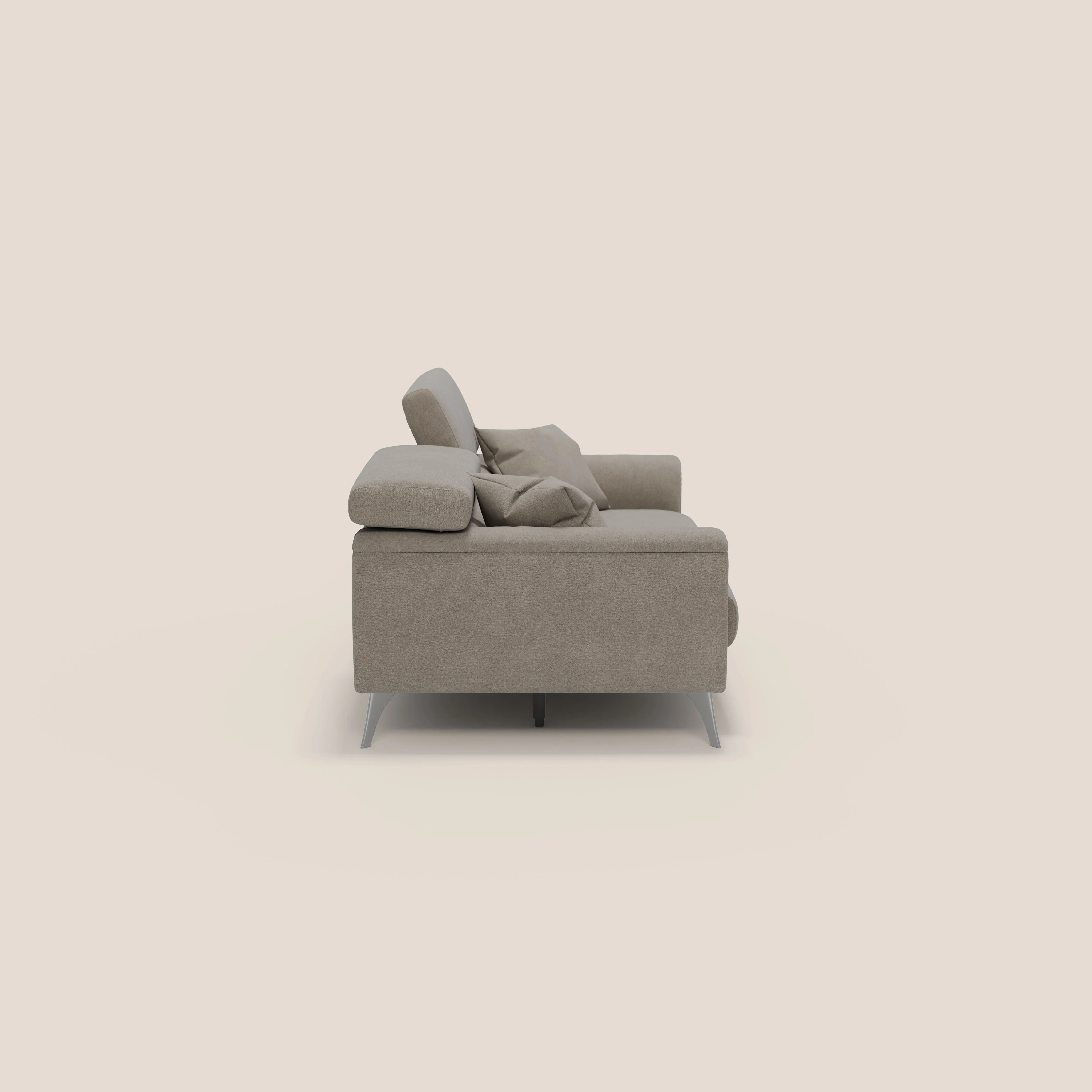 Caravaggio Canapé avec assises extensibles et têtières réglables en tissu imperméable T02 beige - Image 5