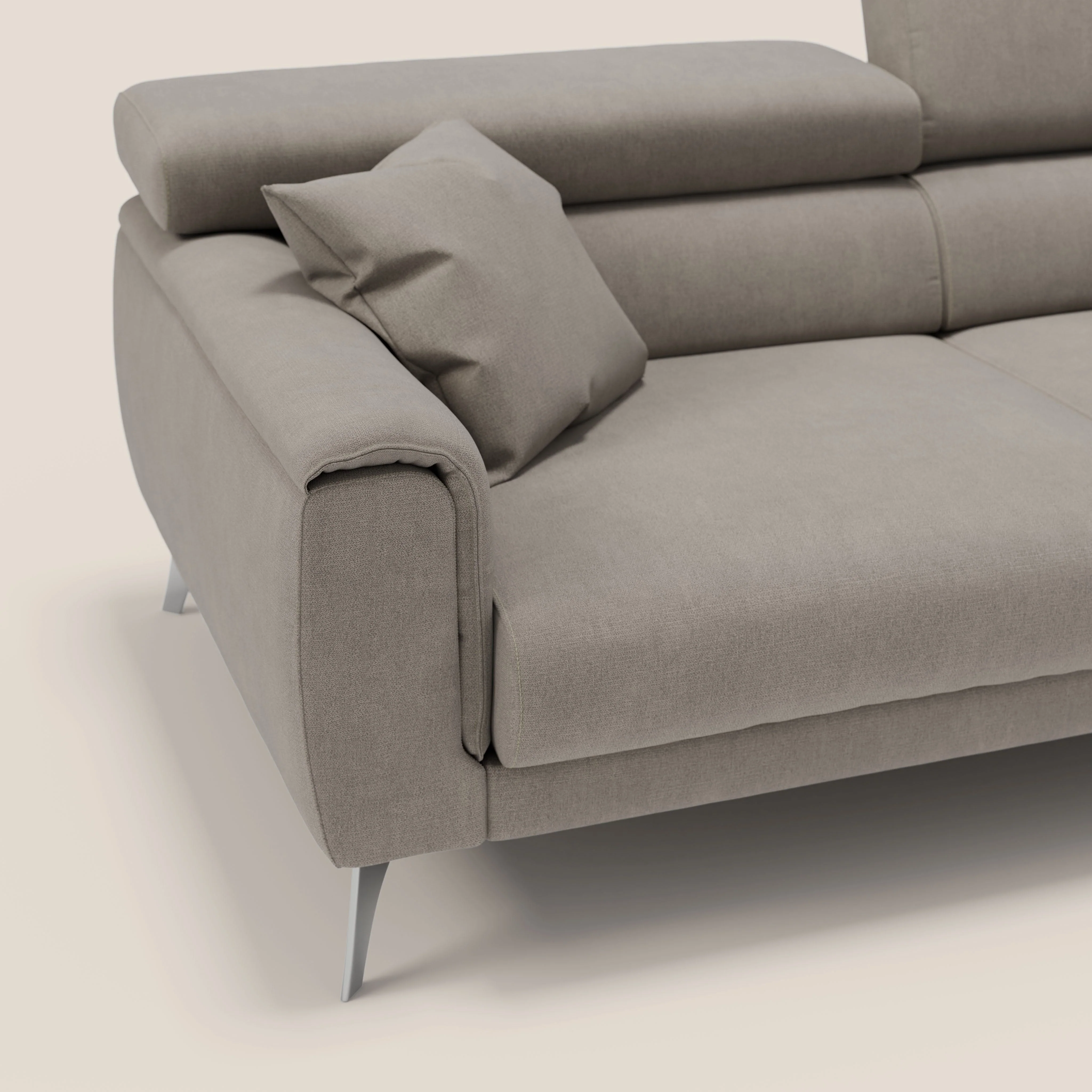 Caravaggio Canapé avec assises extensibles et têtières réglables en tissu imperméable T02 beige - Image 7