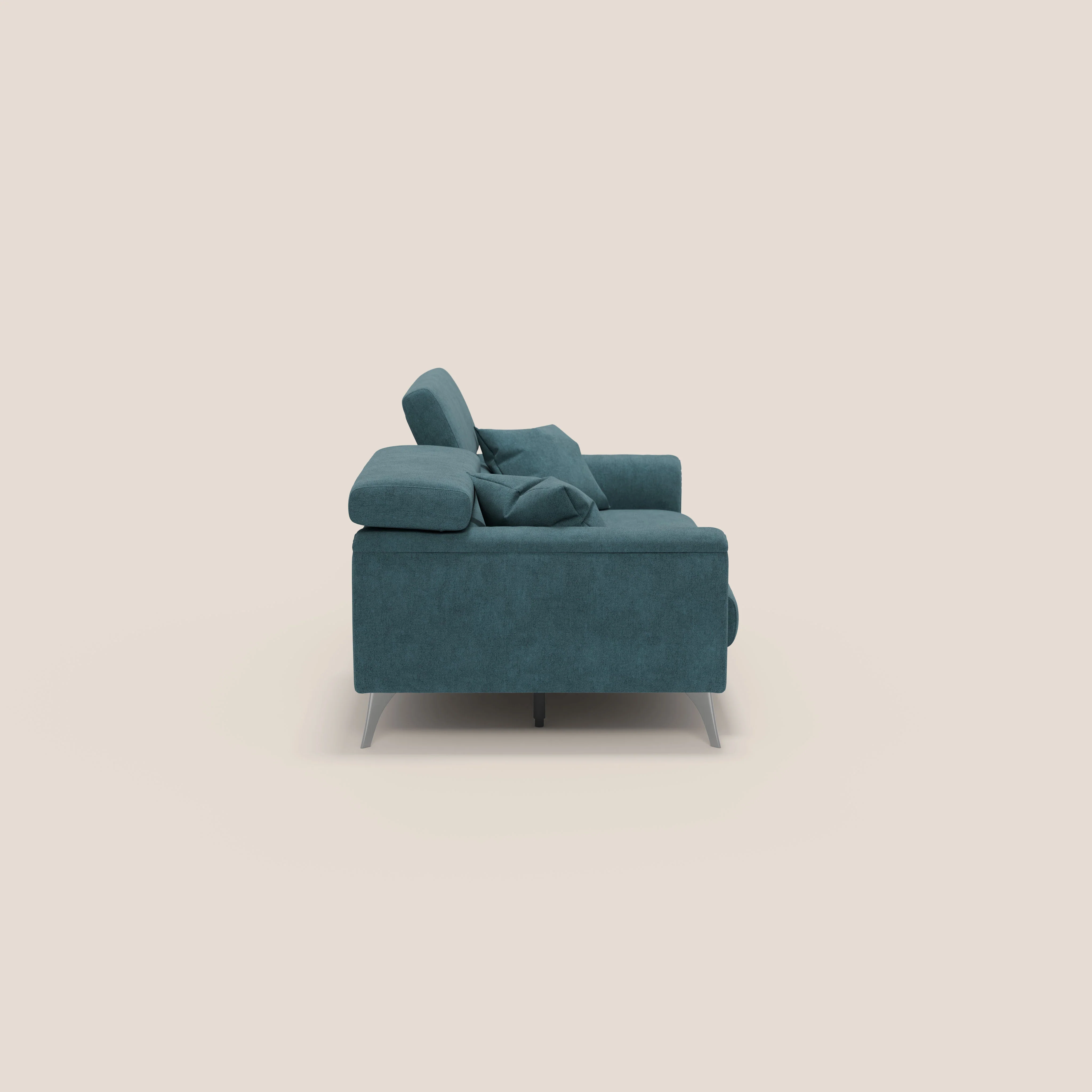 Caravaggio Canapé avec assises extensibles et têtières réglables en tissu imperméable T02 bleu canard - Image 5