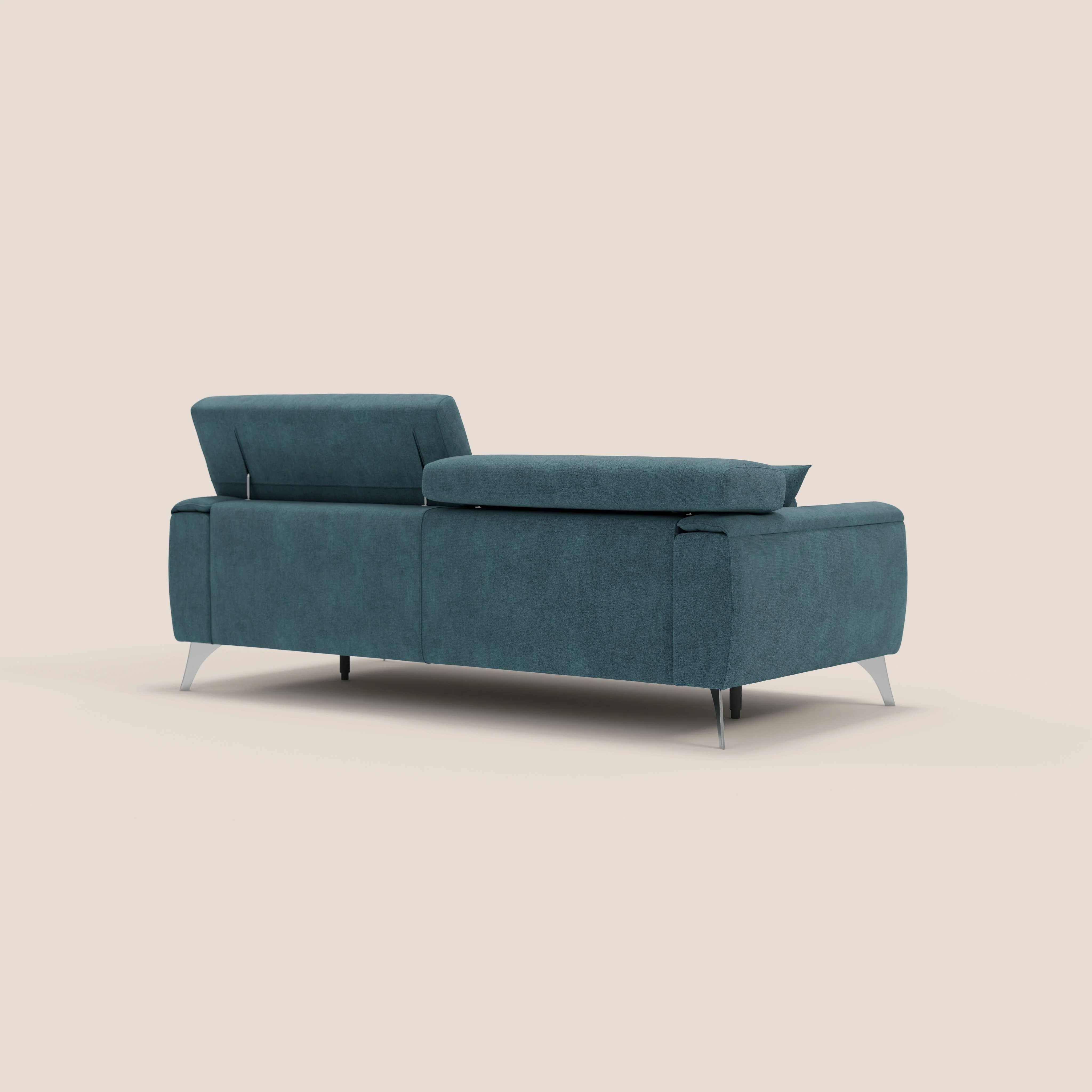 Caravaggio Canapé avec assises extensibles et têtières réglables en tissu imperméable T02 bleu canard - Image 6