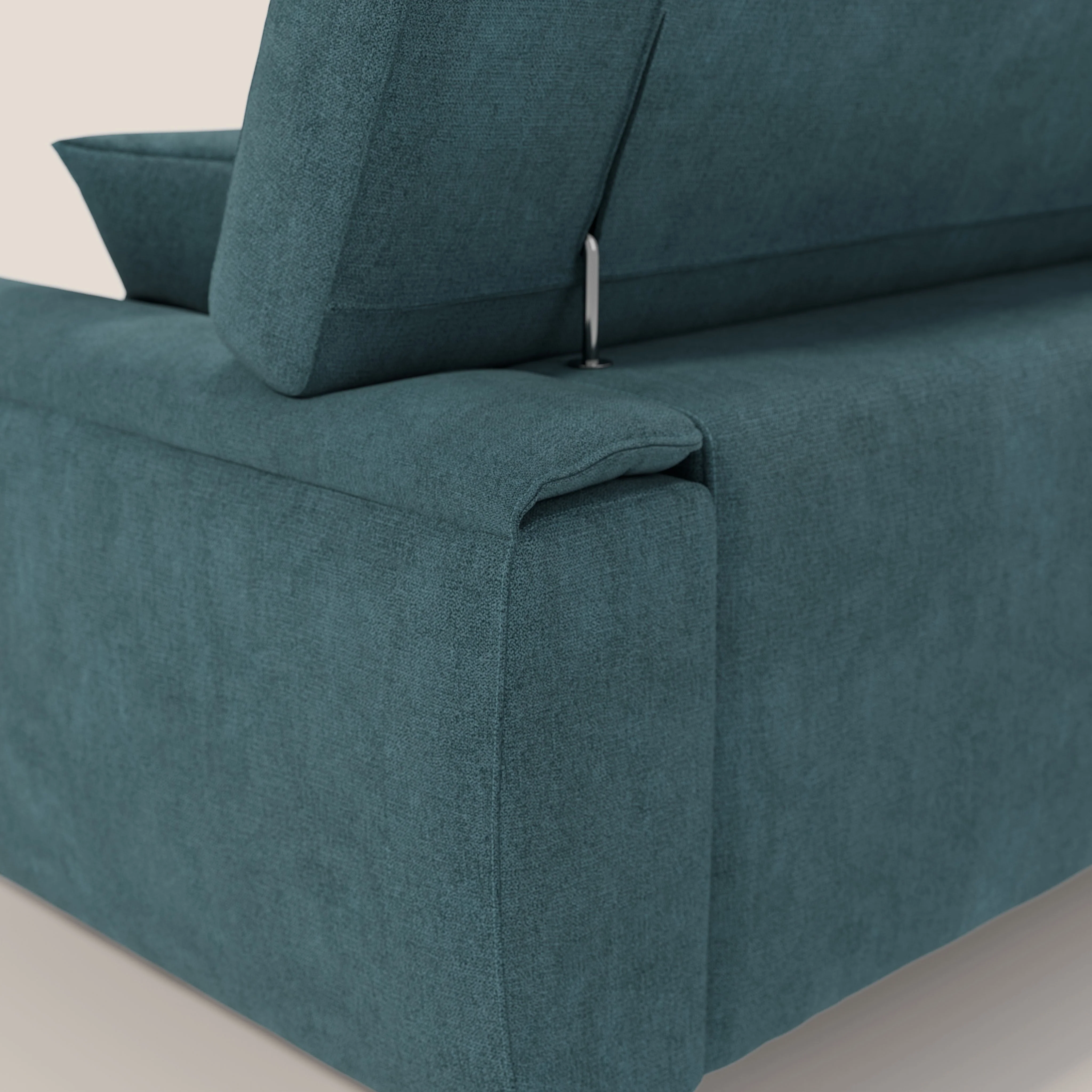 Caravaggio Canapé avec assises extensibles et têtières réglables en tissu imperméable T02 bleu canard - Image 9