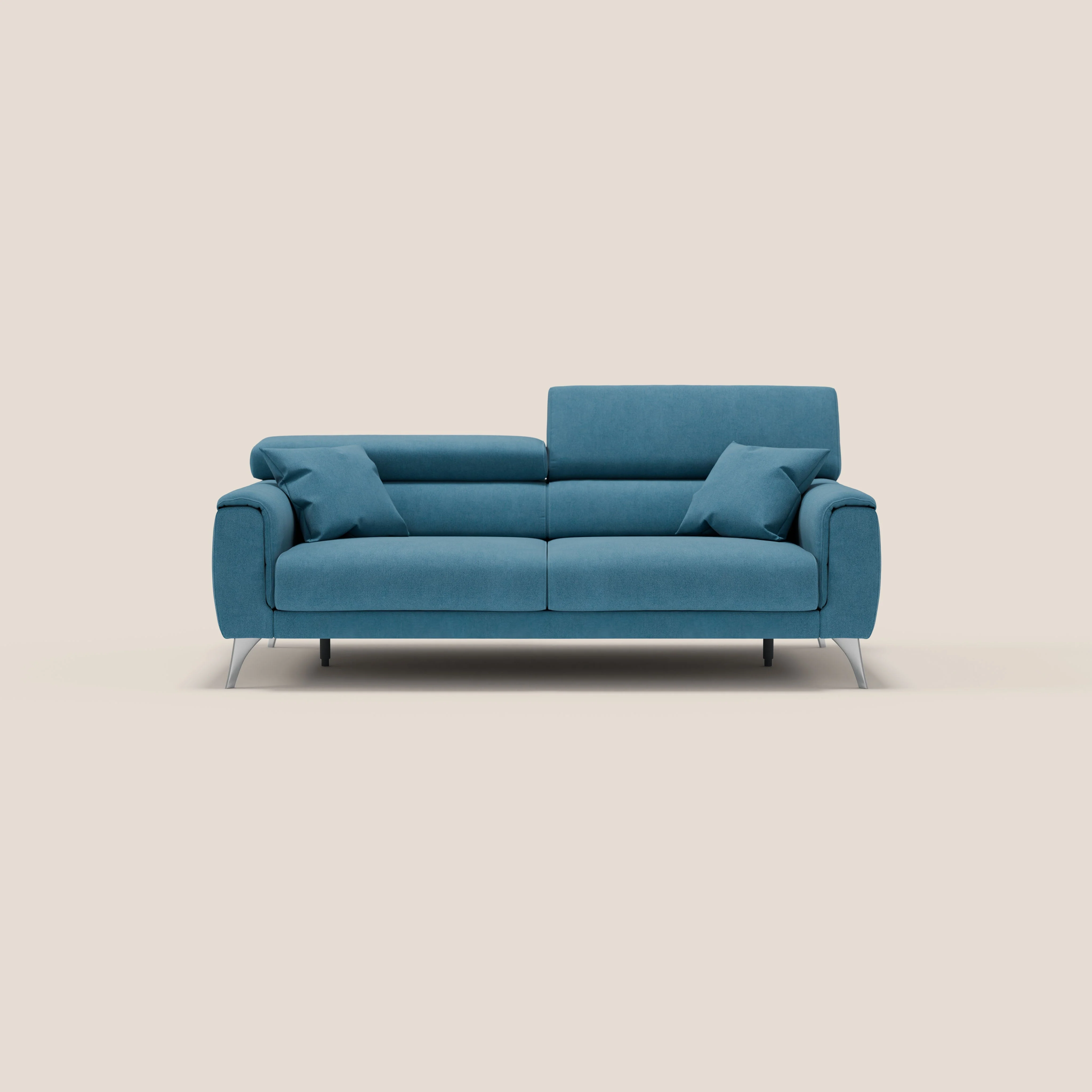 Caravaggio Canapé avec assises extensibles et têtières réglables en tissu imperméable T02 bleu ciel