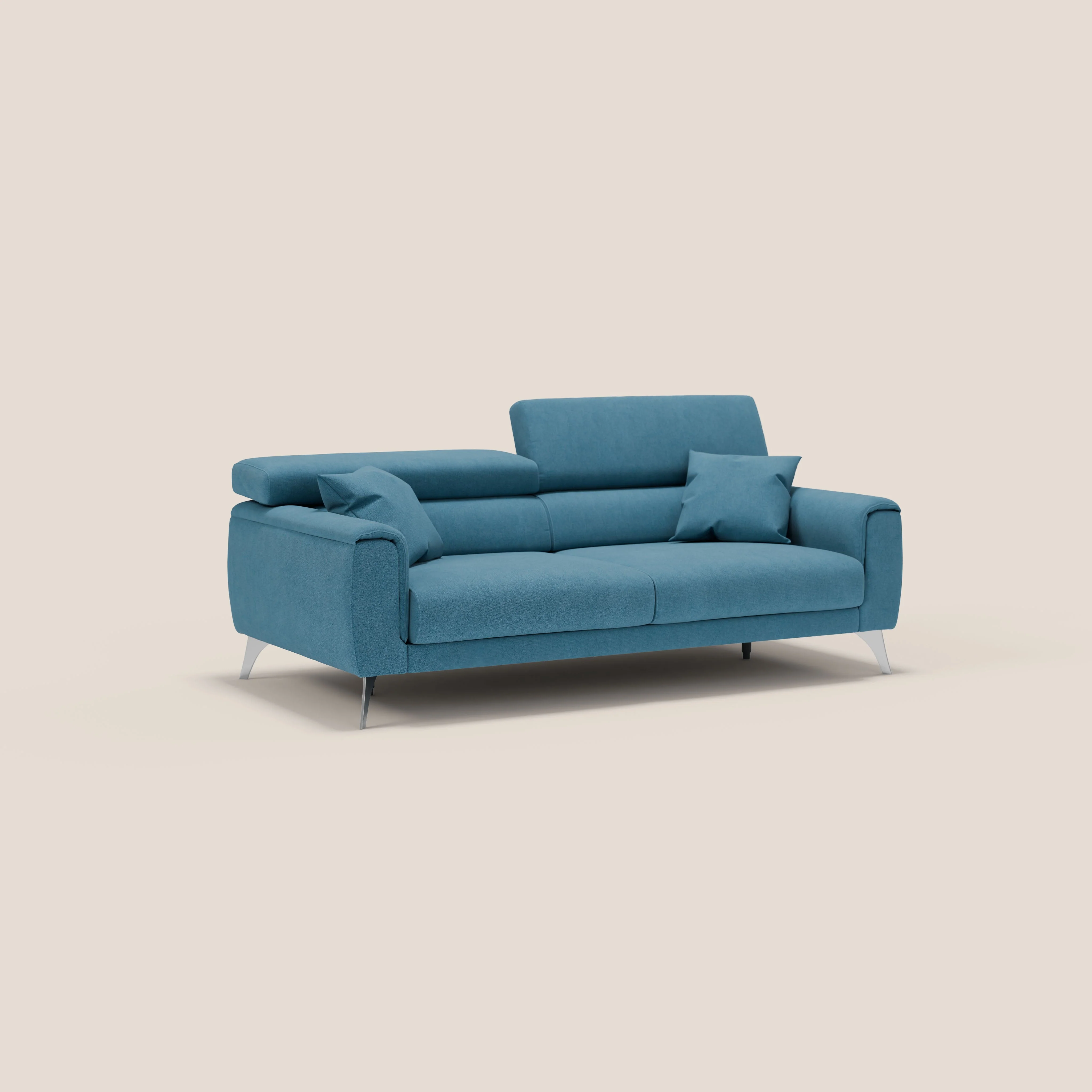 Caravaggio Canapé avec assises extensibles et têtières réglables en tissu imperméable T02 bleu ciel - Image 3
