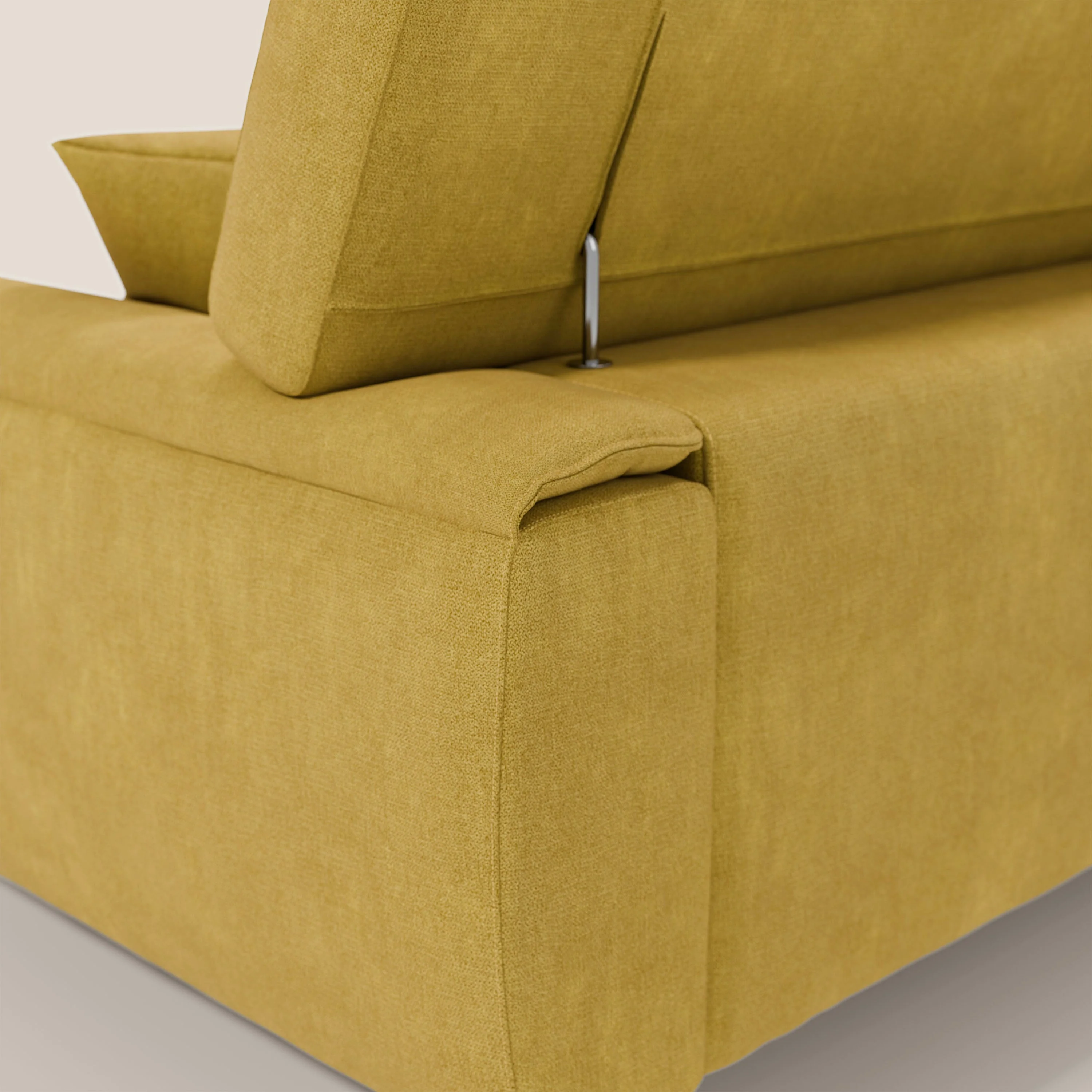 Caravaggio Canapé avec assises extensibles et têtières réglables en tissu imperméable T02 jaune - Image 11