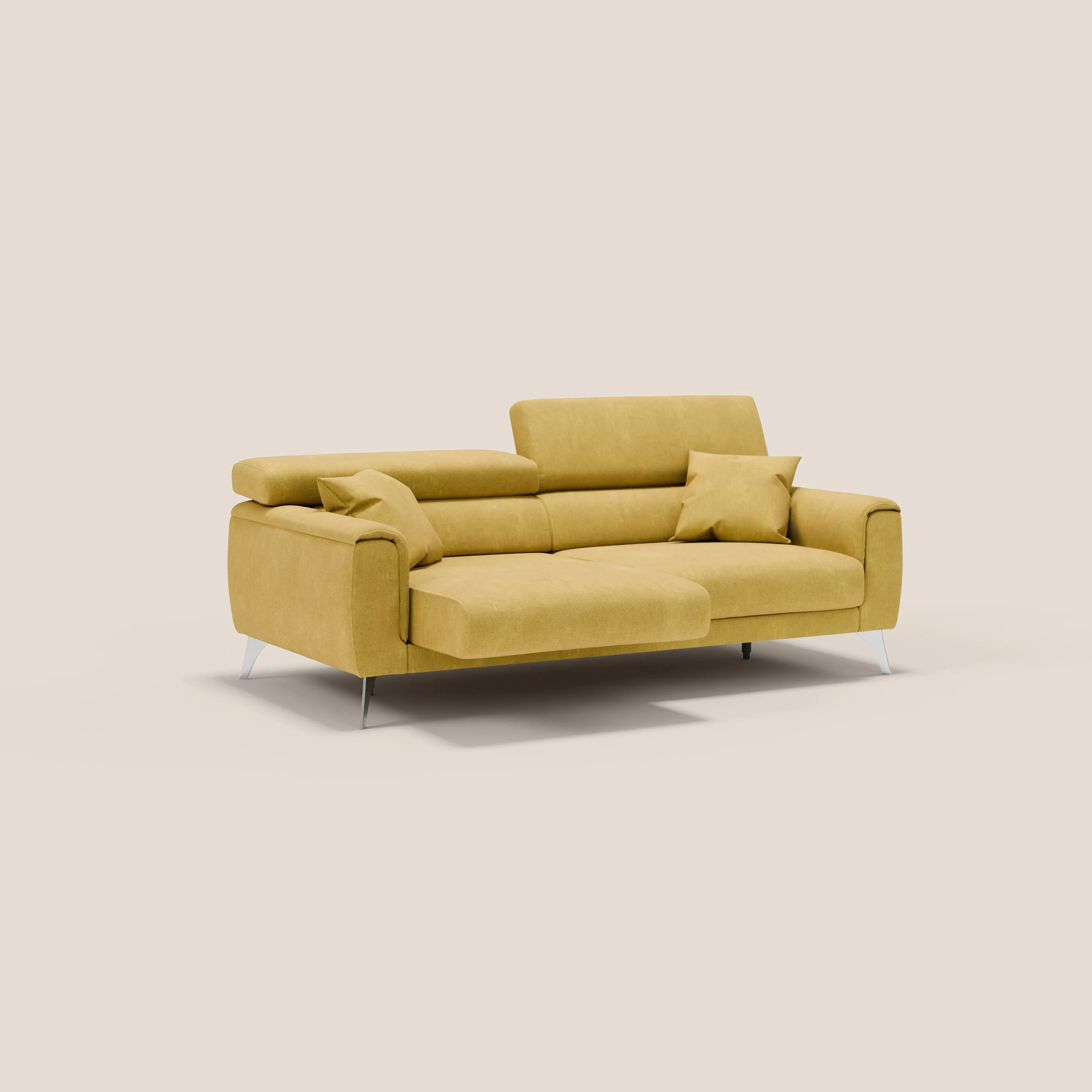 Caravaggio Canapé avec assises extensibles et têtières réglables en tissu imperméable T02 jaune - Image 3