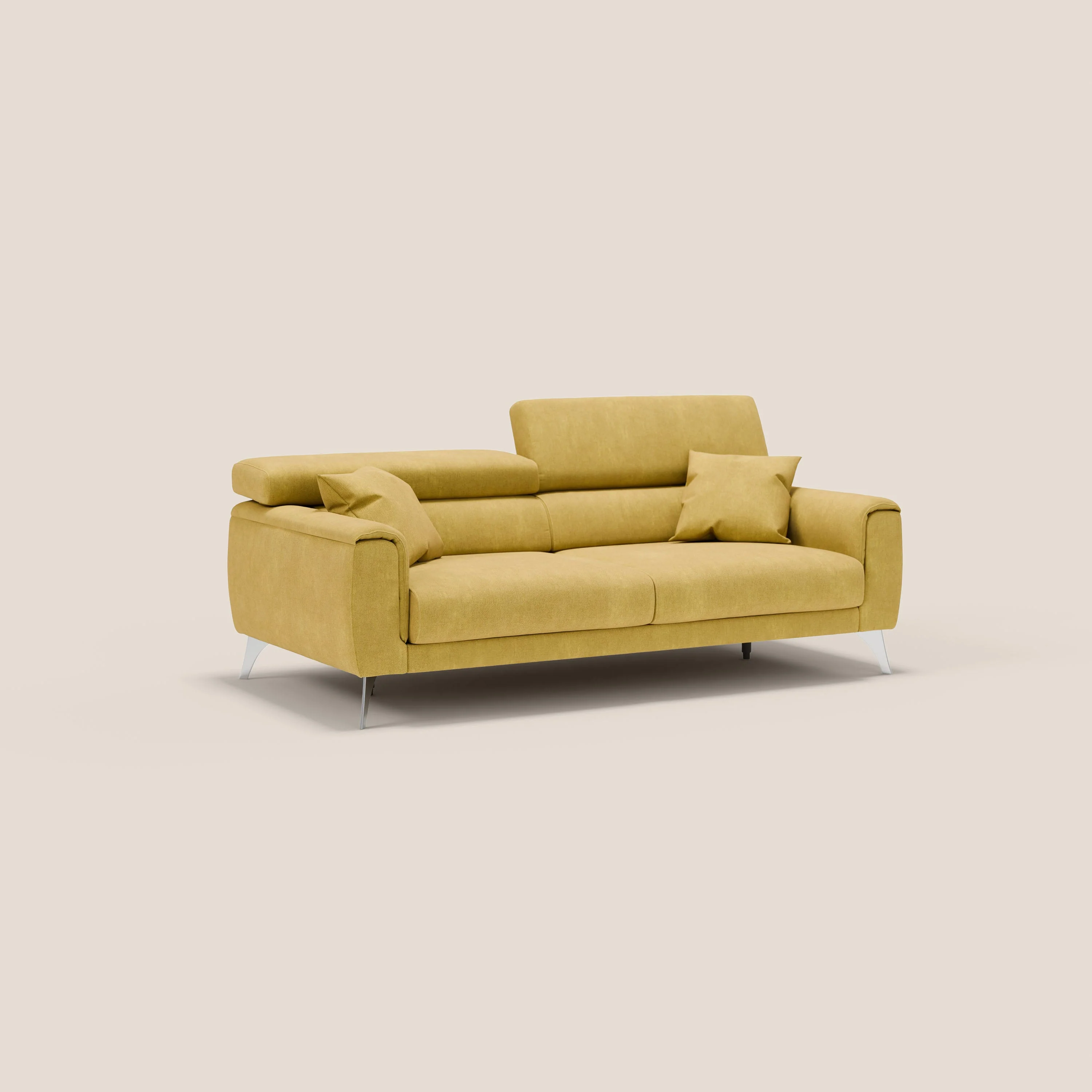 Caravaggio Canapé avec assises extensibles et têtières réglables en tissu imperméable T02 jaune - Image 5