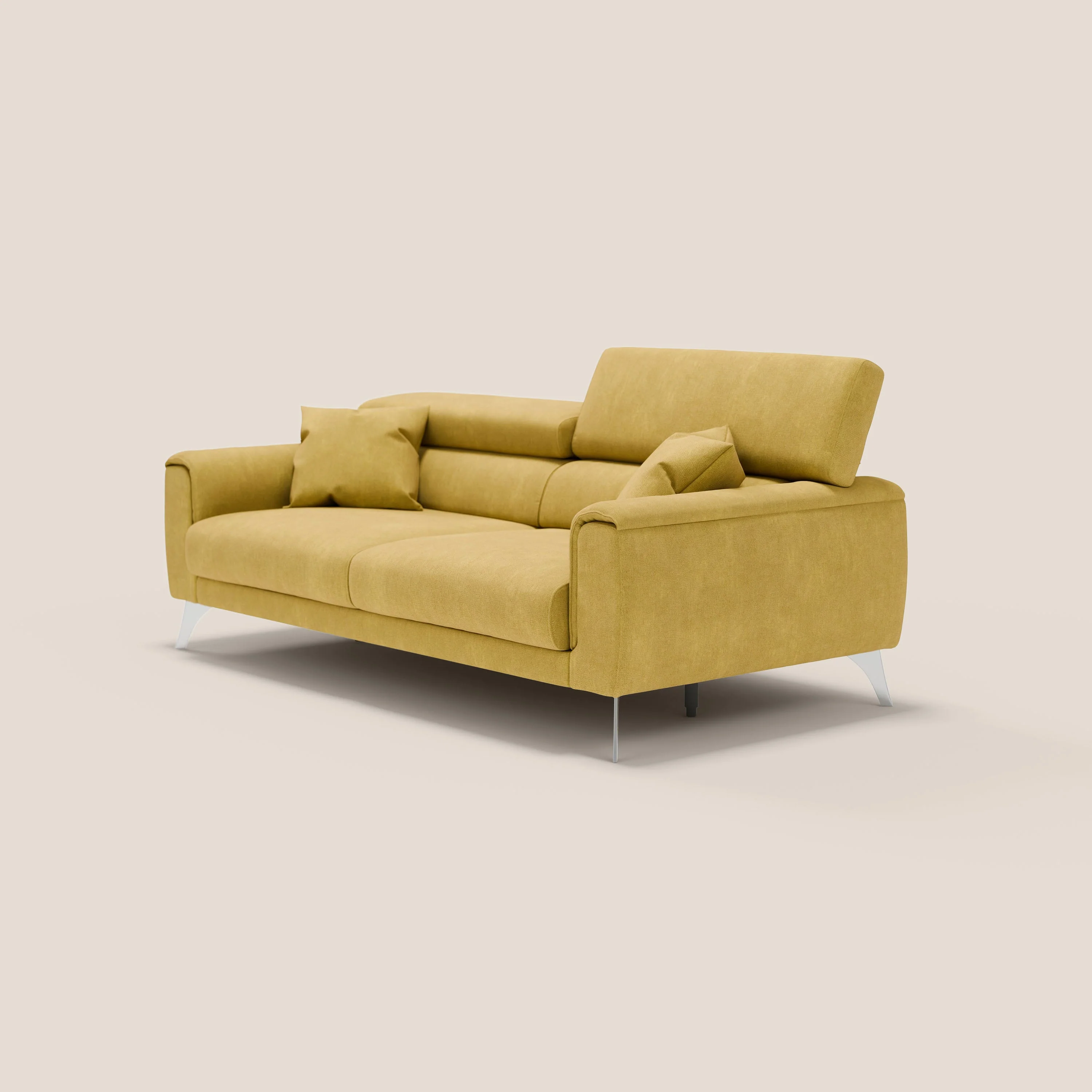 Caravaggio Canapé avec assises extensibles et têtières réglables en tissu imperméable T02 jaune - Image 6