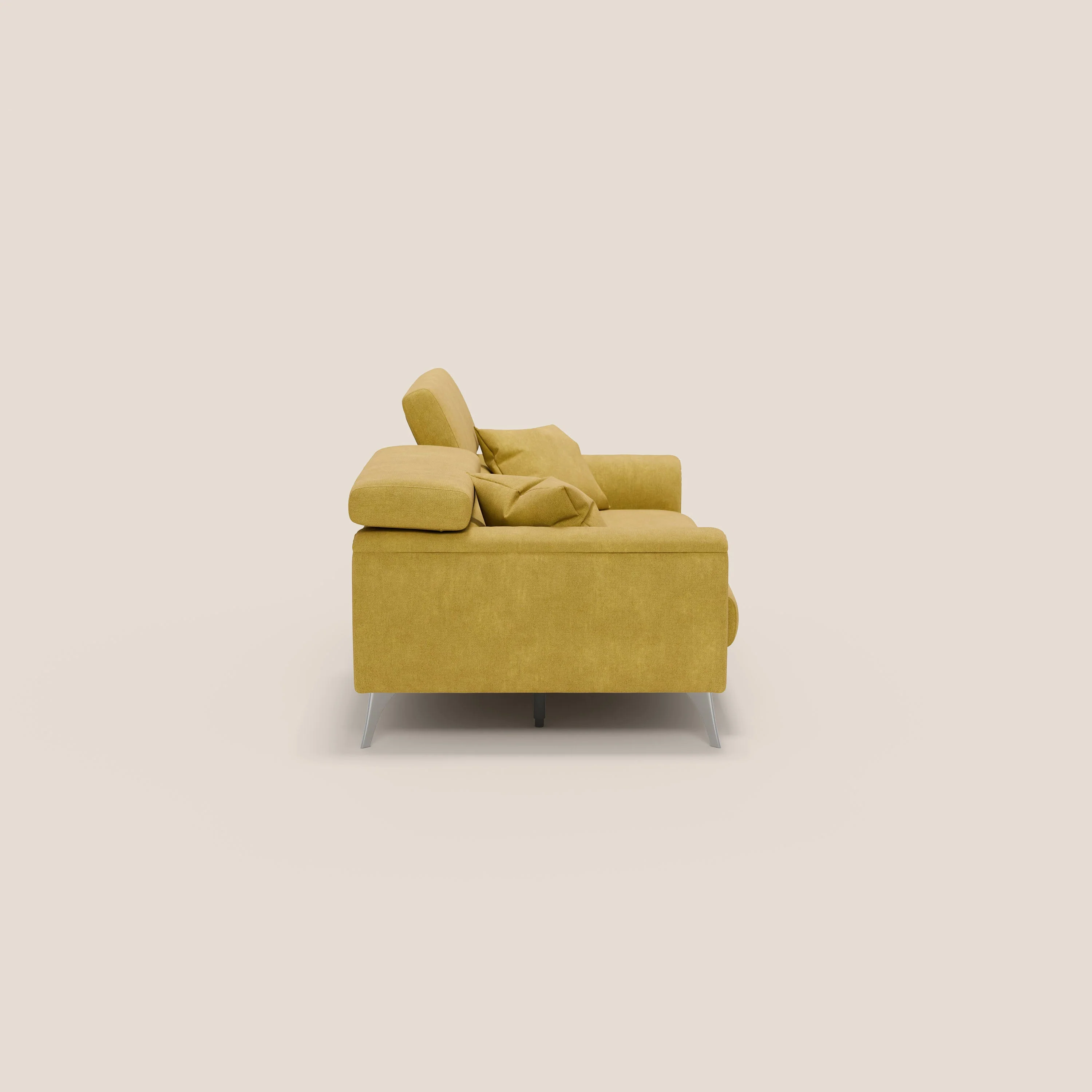 Caravaggio Canapé avec assises extensibles et têtières réglables en tissu imperméable T02 jaune - Image 7