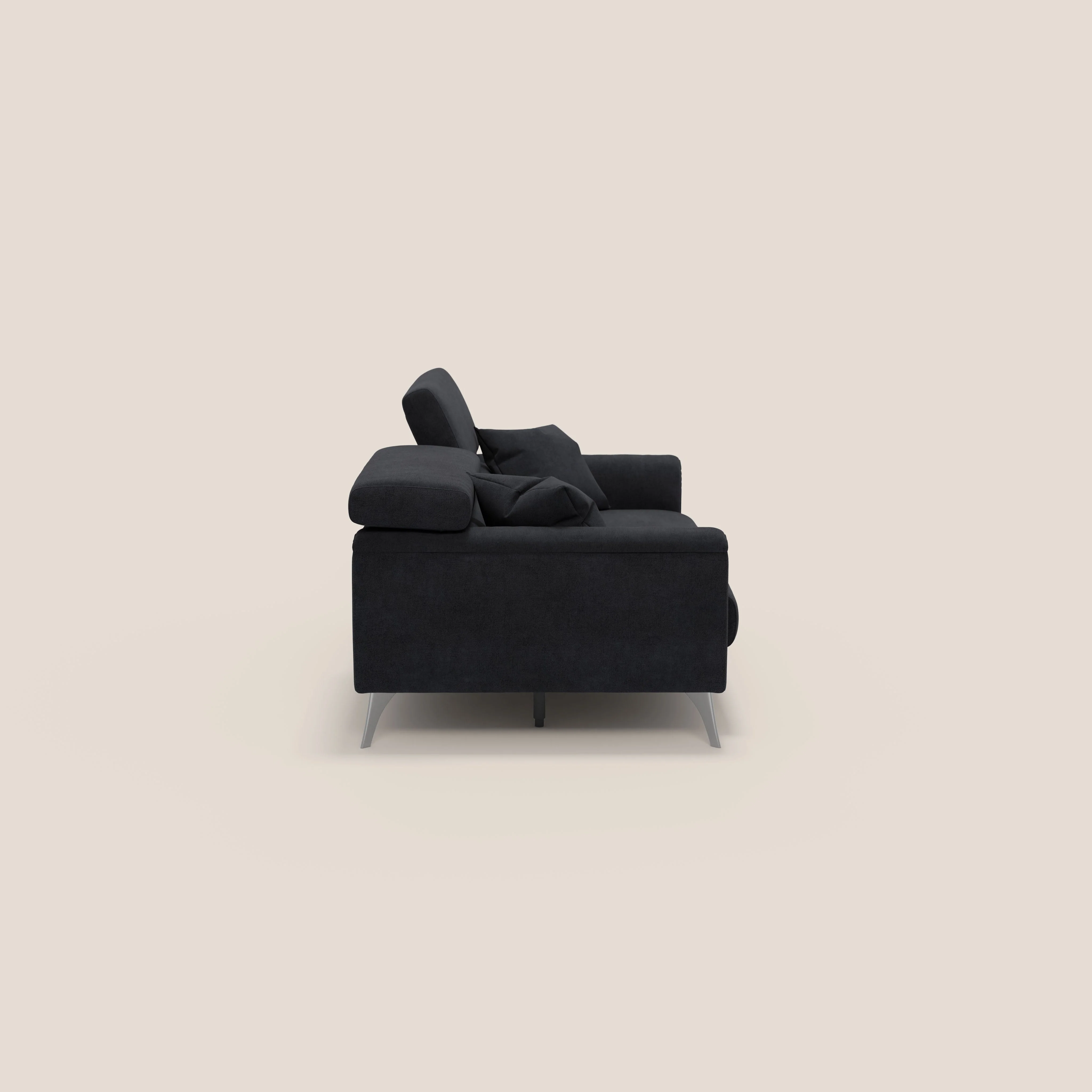 Caravaggio Canapé avec assises extensibles et têtières réglables en tissu imperméable T02 noir - Image 9