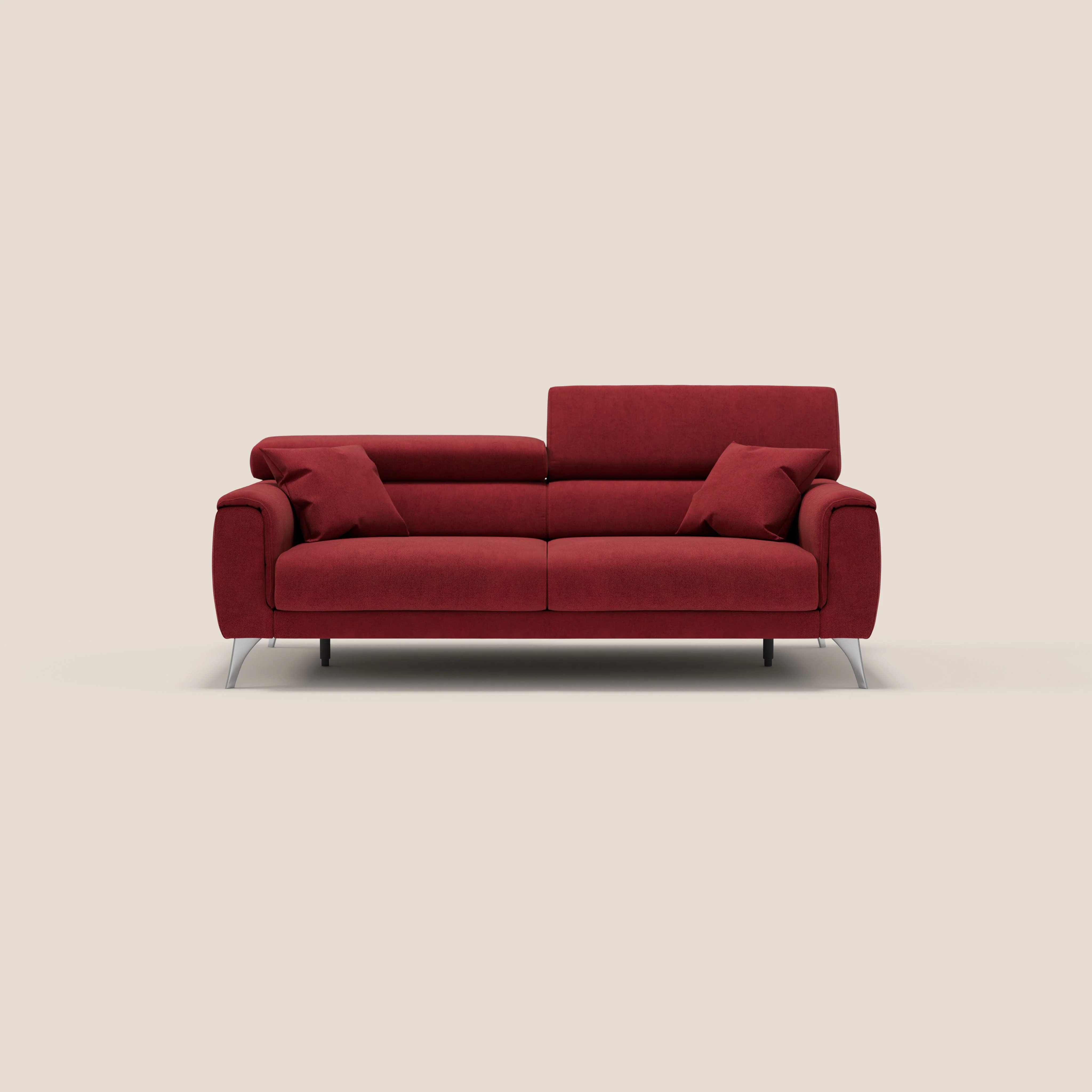 Caravaggio Canapé avec assises extensibles et têtières réglables en tissu imperméable T02 rouge
