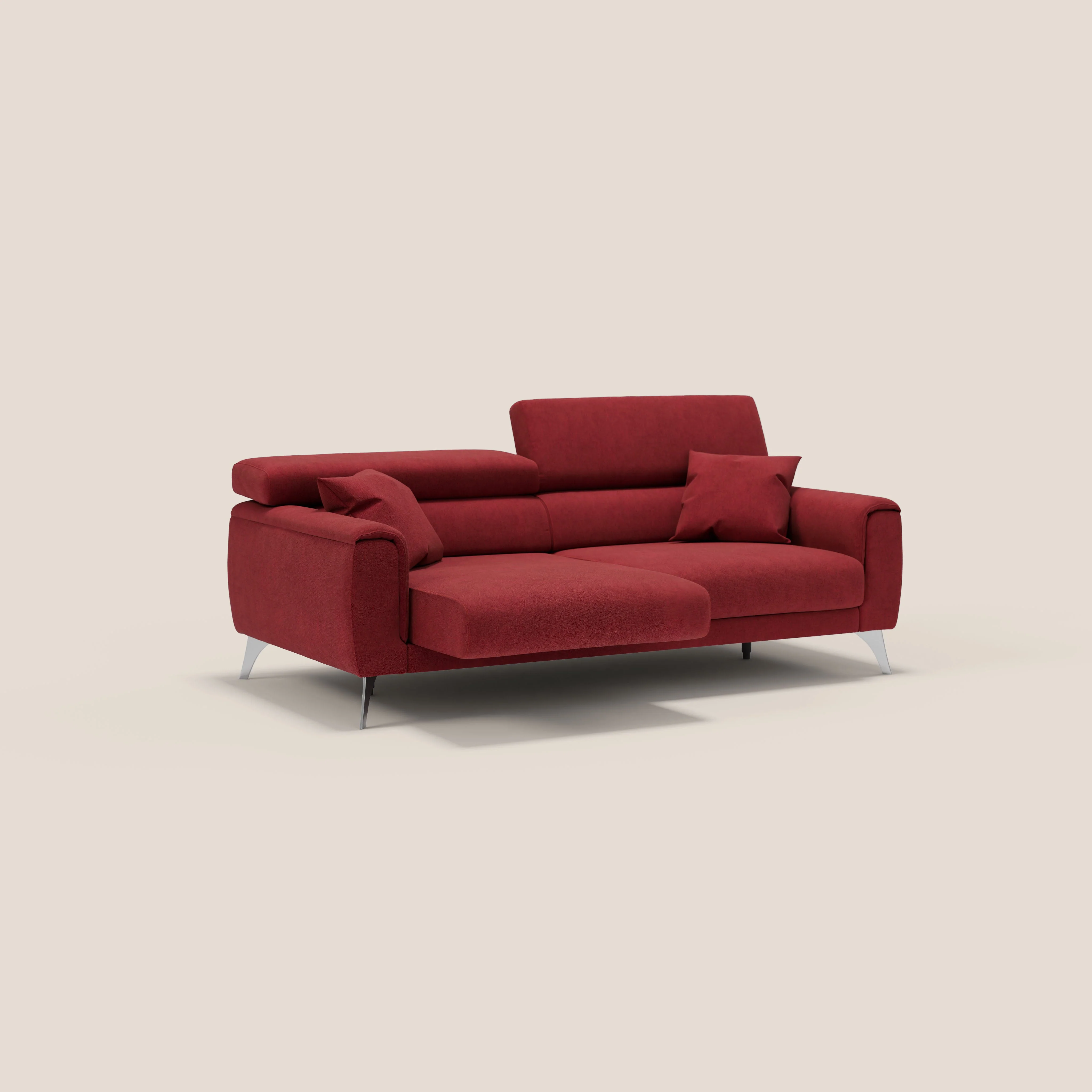 Caravaggio Canapé avec assises extensibles et têtières réglables en tissu imperméable T02 rouge - Image 3