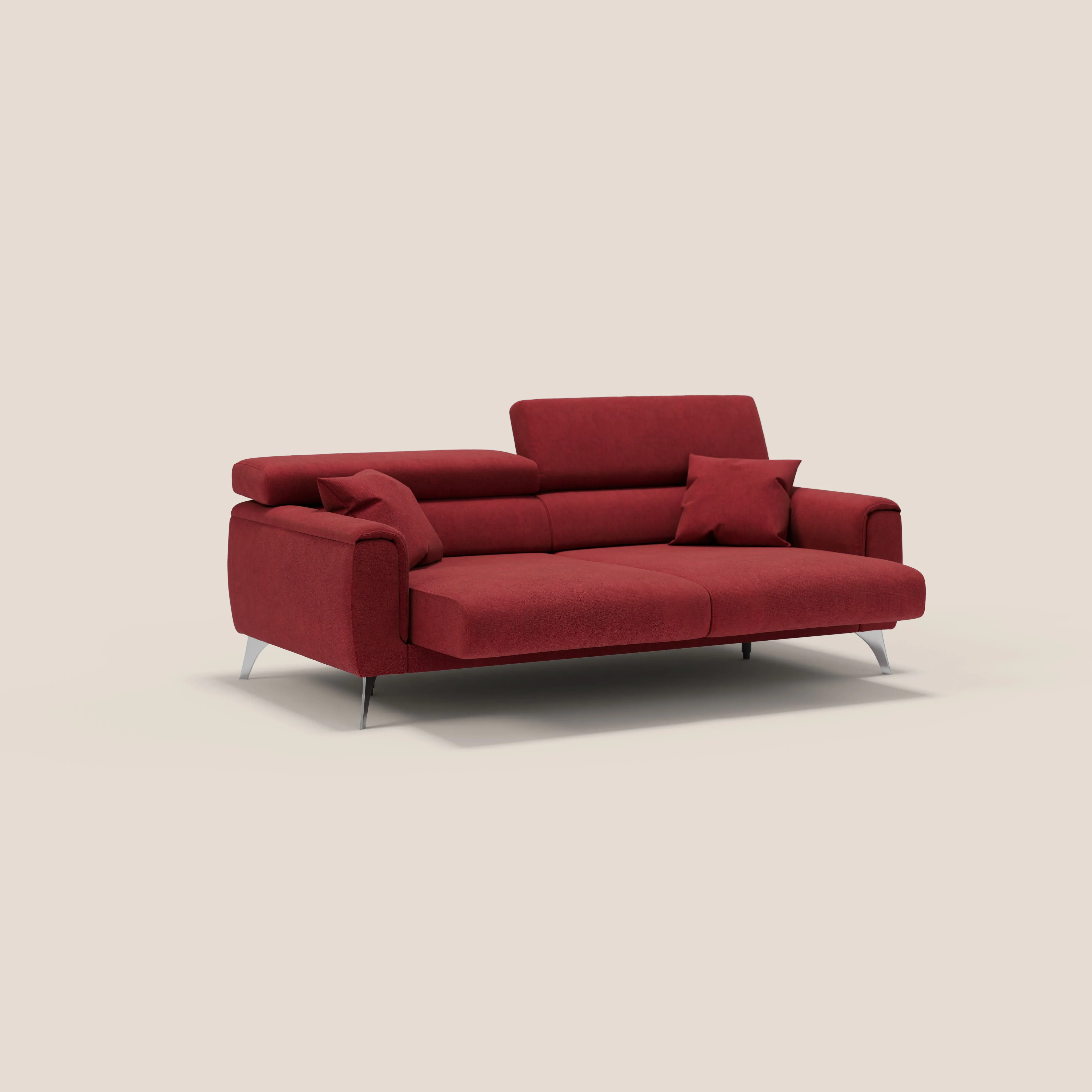 Caravaggio Canapé avec assises extensibles et têtières réglables en tissu imperméable T02 rouge - Image 4