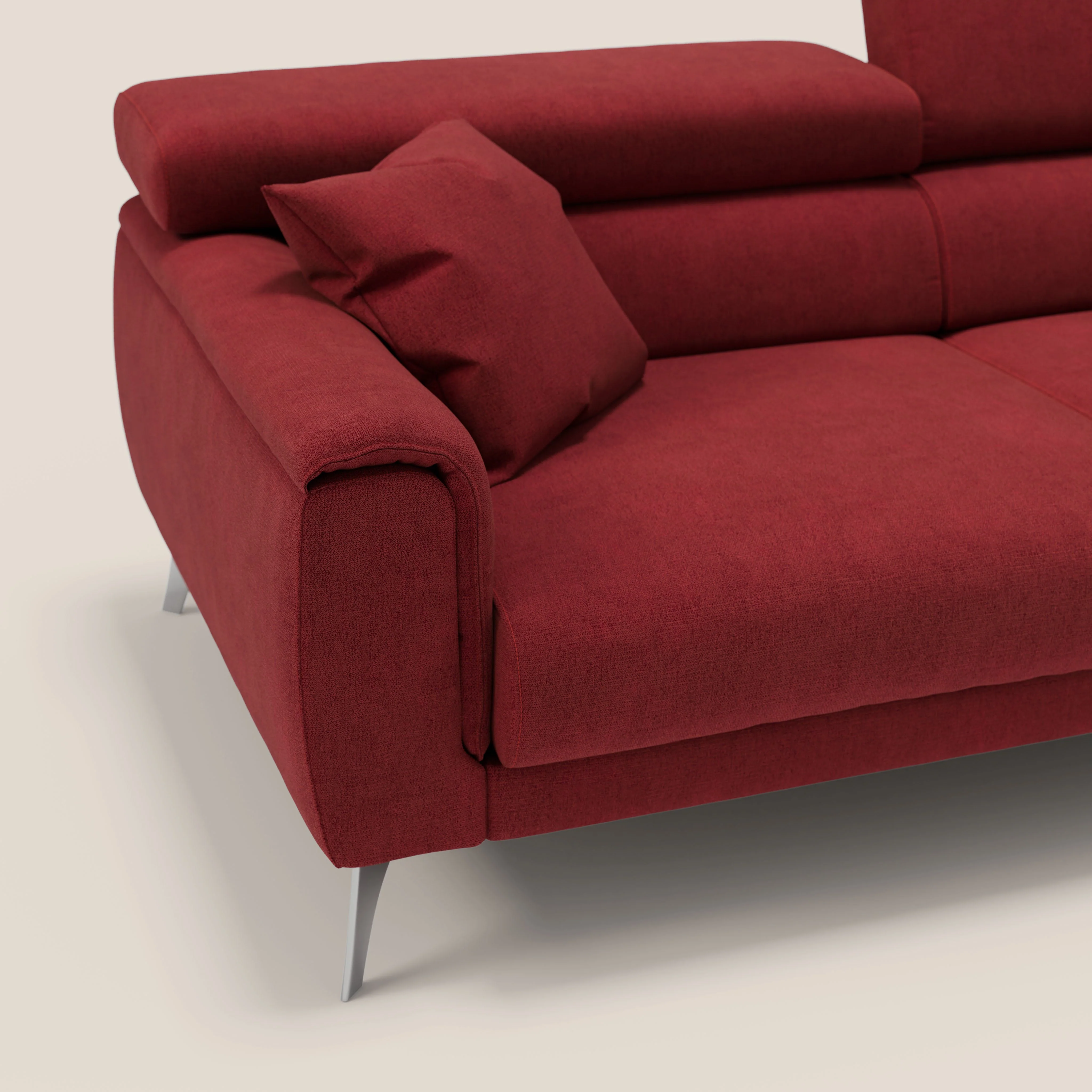 Caravaggio Canapé avec assises extensibles et têtières réglables en tissu imperméable T02 rouge - Image 5