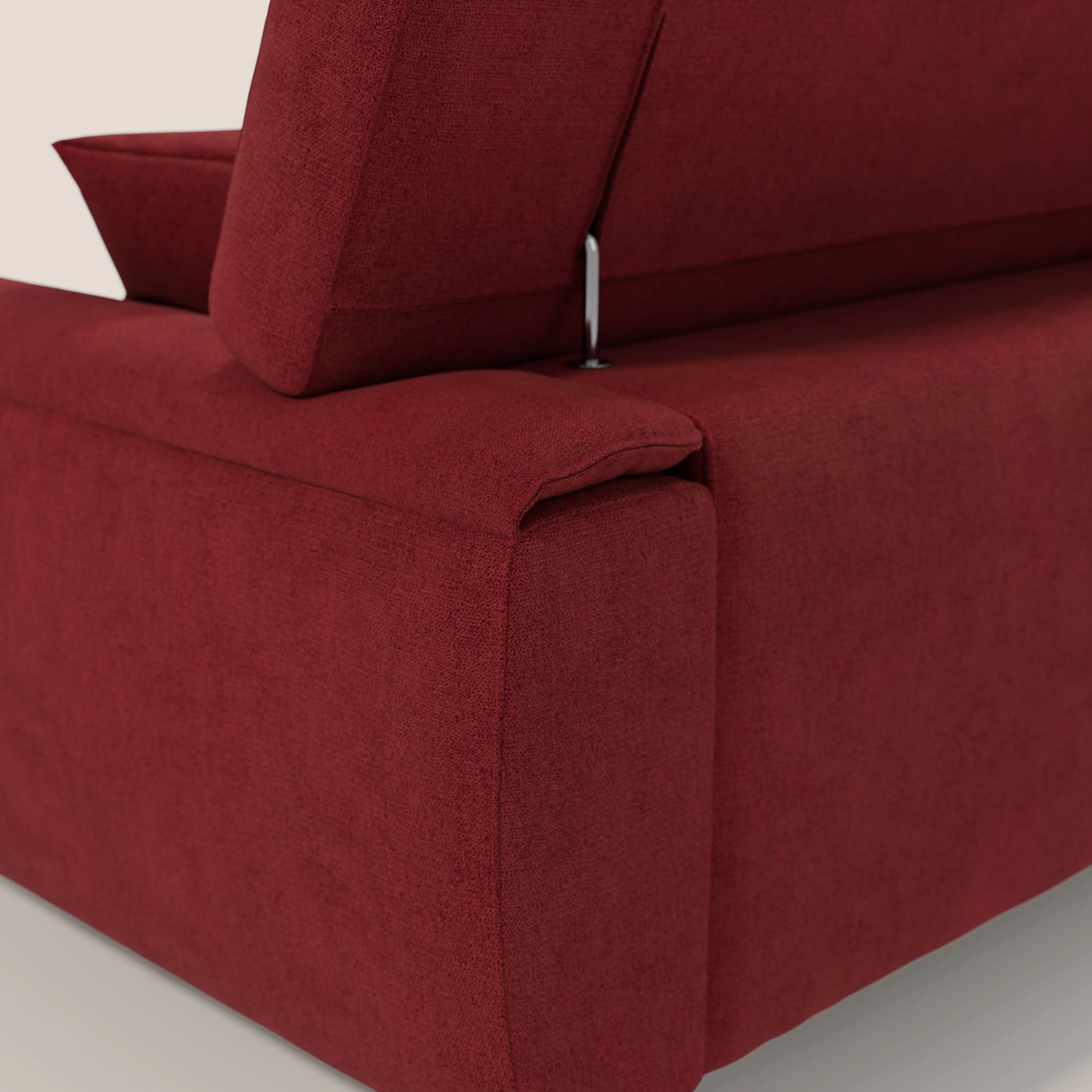 Caravaggio Canapé avec assises extensibles et têtières réglables en tissu imperméable T02 rouge - Image 7