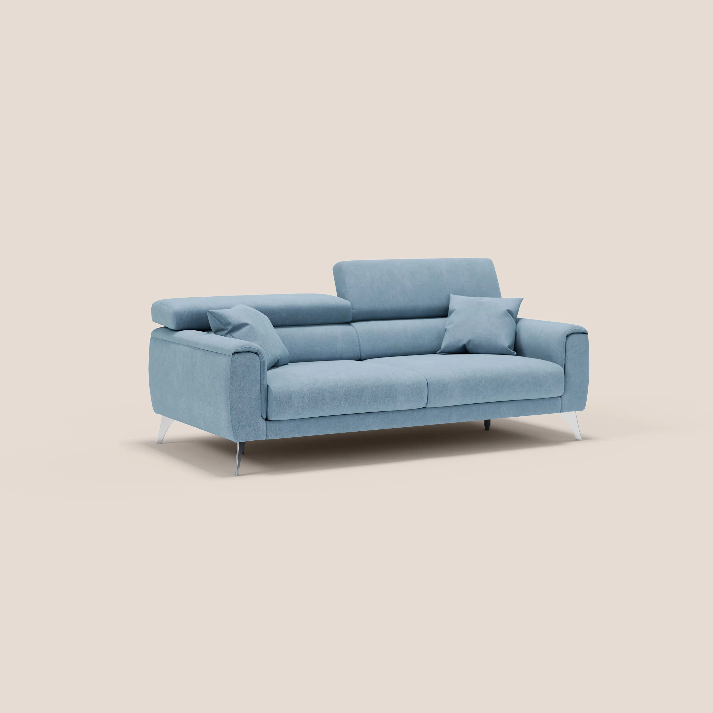 Caravaggio Canapé avec assises extensibles et têtières réglables en tissu imperméable T02 sucre glace - Image 3
