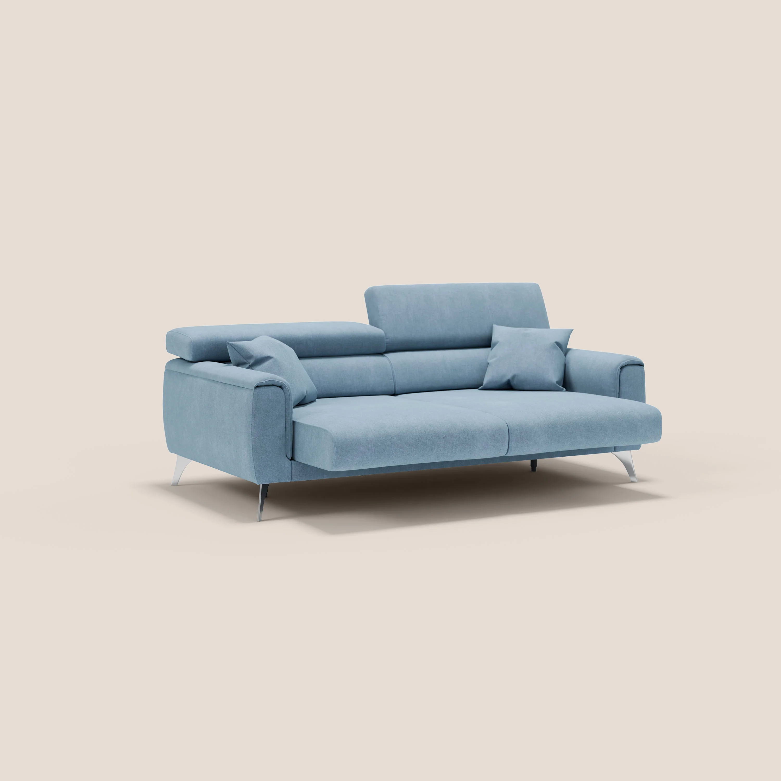 Caravaggio Canapé avec assises extensibles et têtières réglables en tissu imperméable T02 sucre glace - Image 4