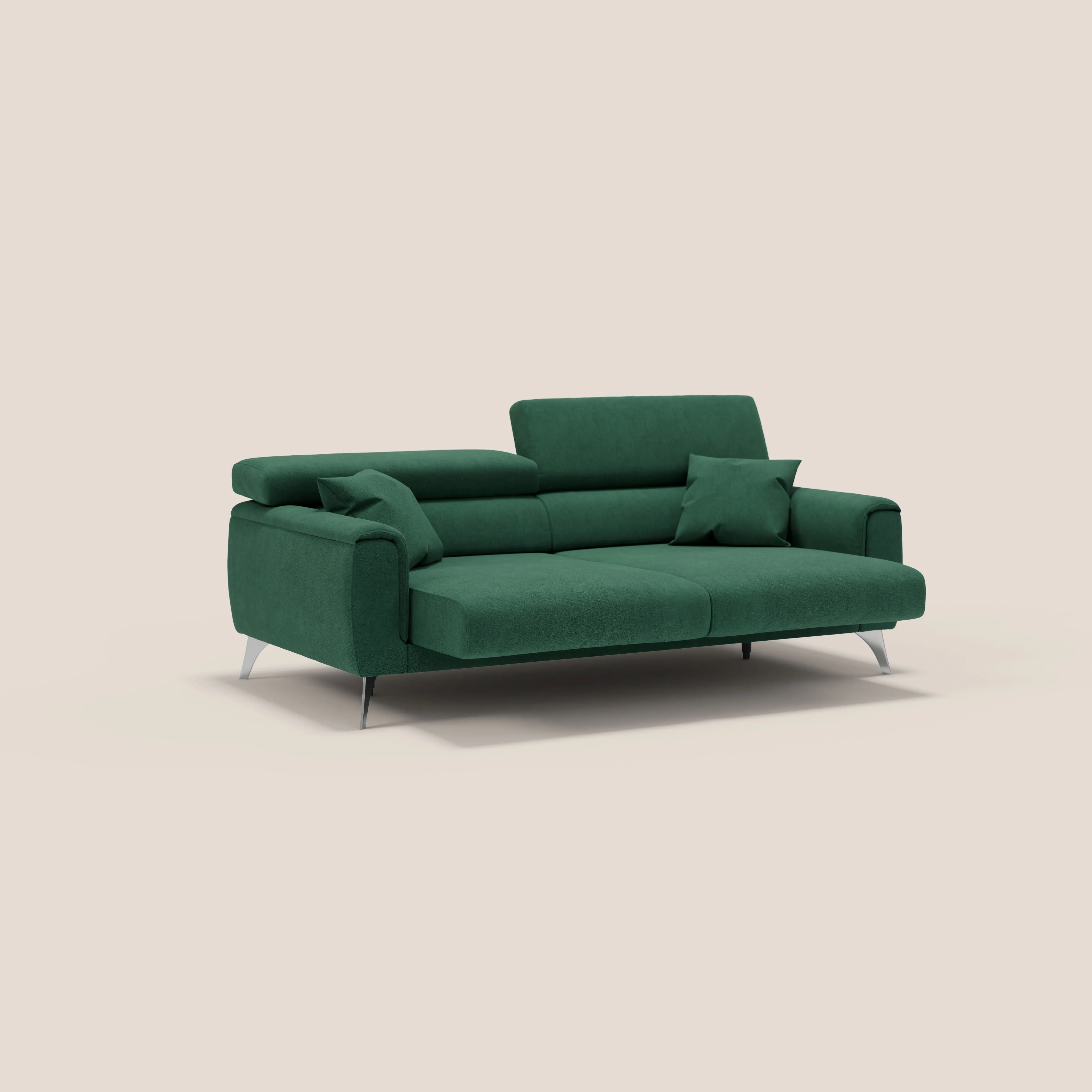 Caravaggio Canapé avec assises extensibles et têtières réglables en tissu imperméable T02 vert - Image 4